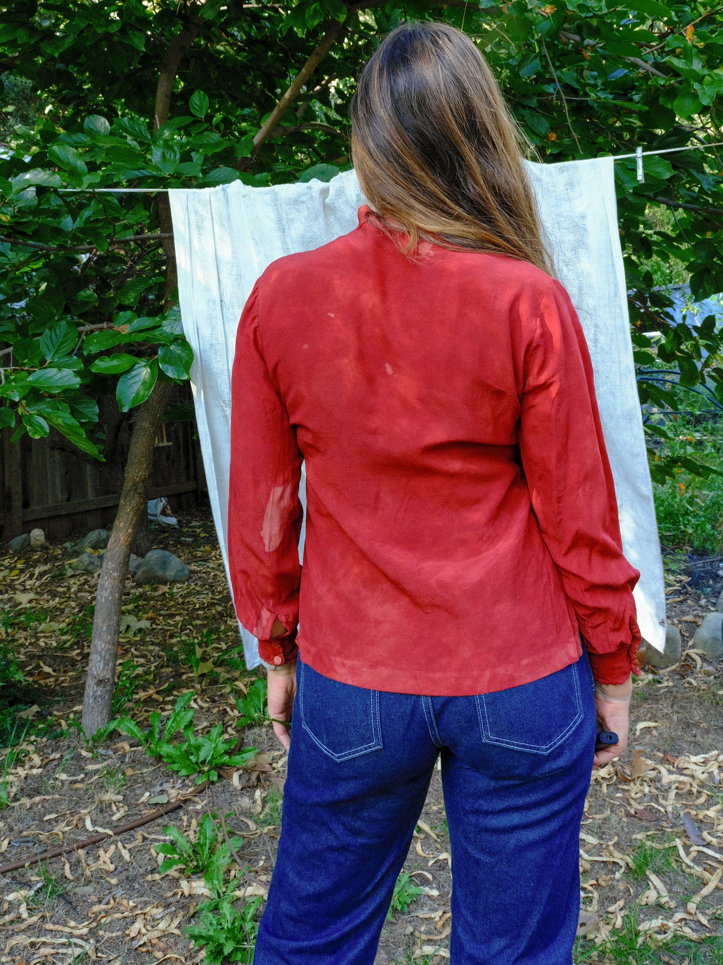 Madder 100% Silk Embroidered Blouse