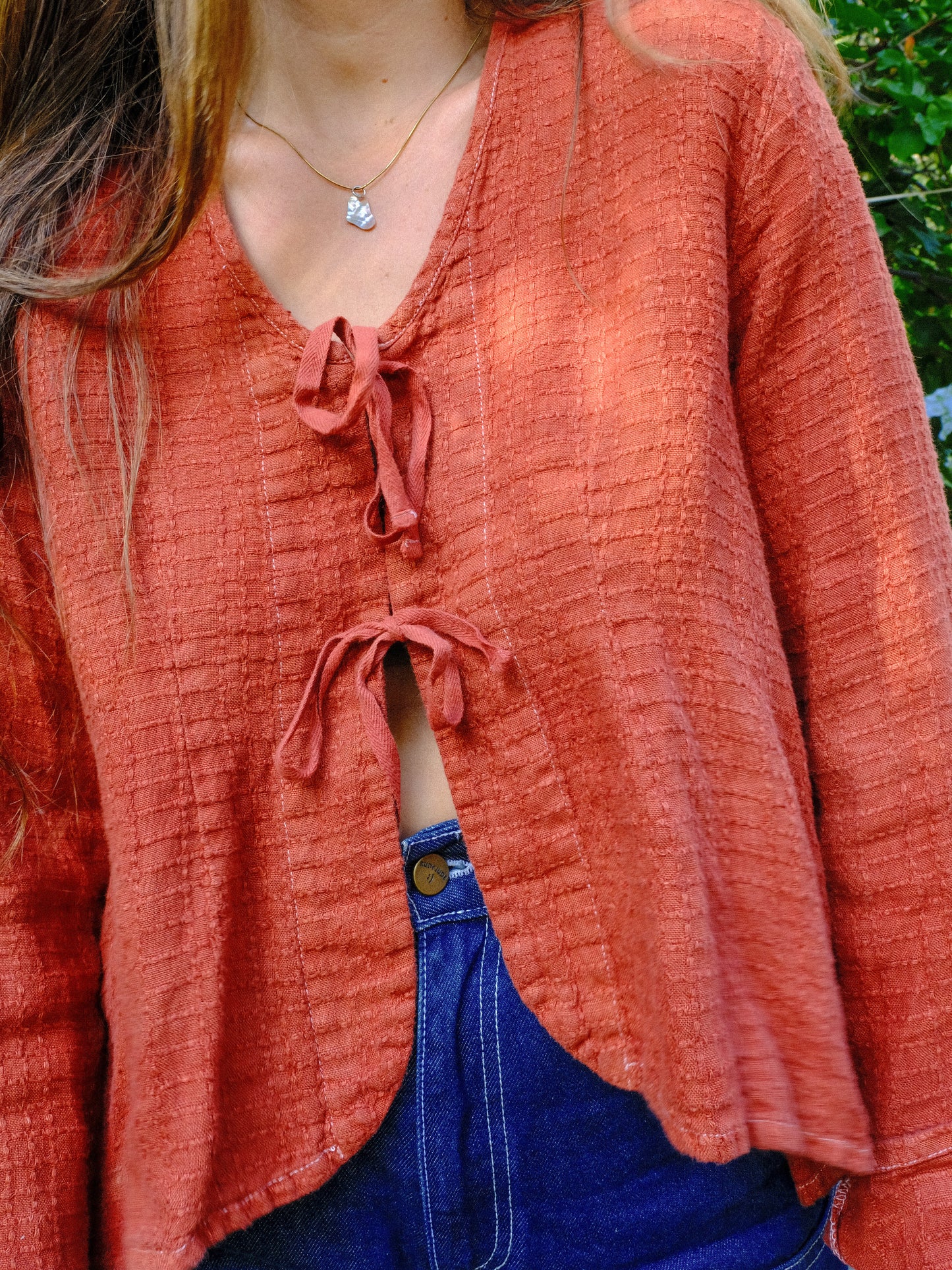 Madder 100% Linen Tie Blouse