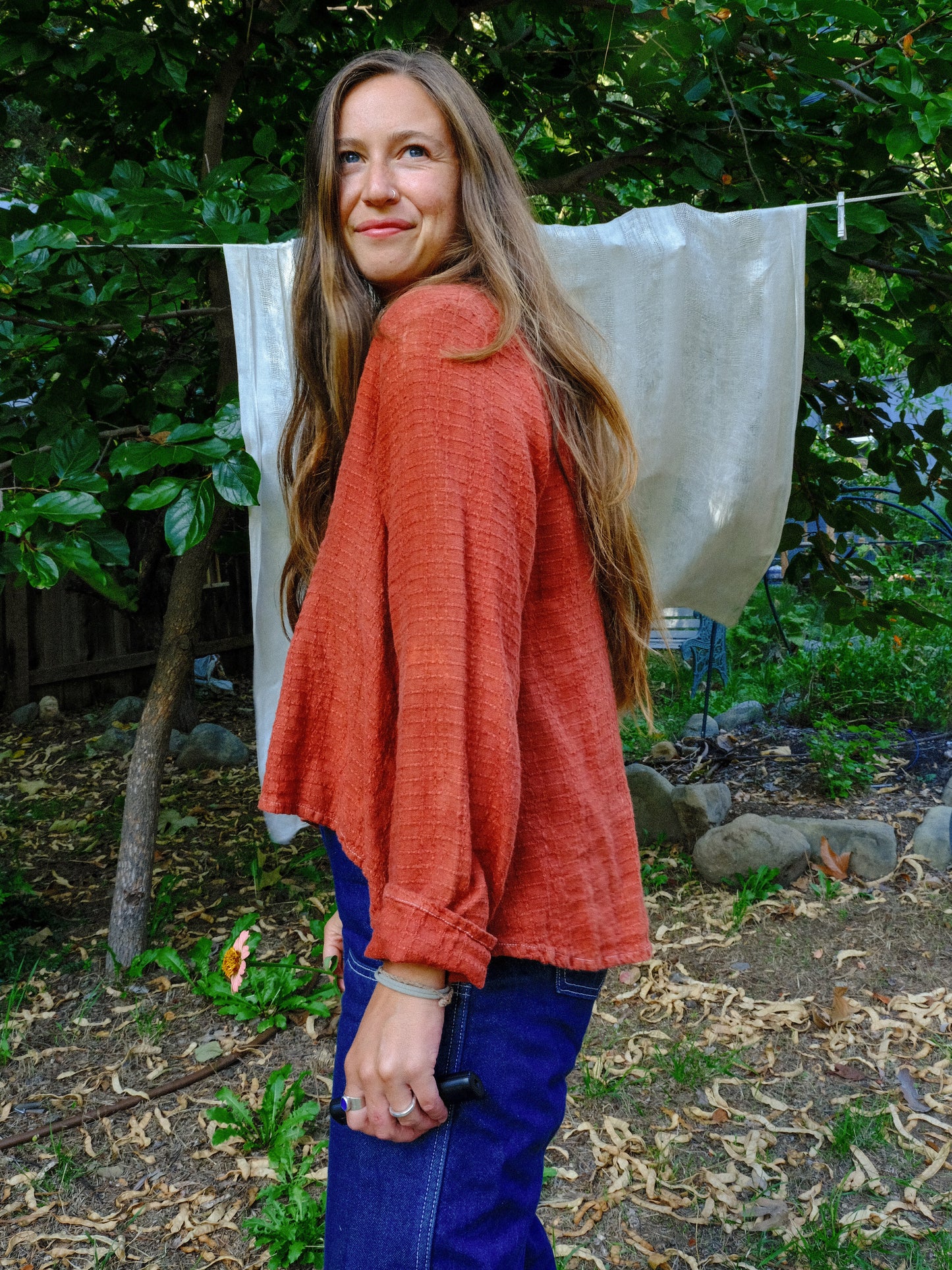 Madder 100% Linen Tie Blouse