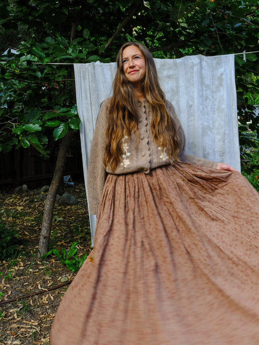 Seqouia Floral Elastic Waist Skirt