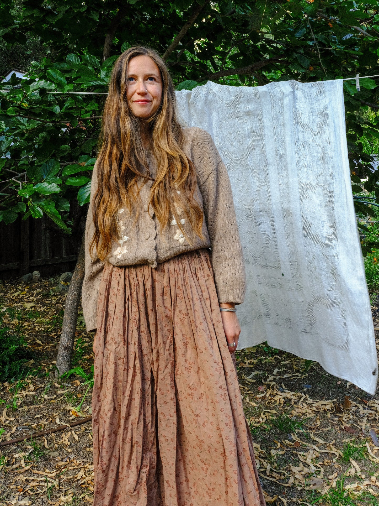 Seqouia Floral Elastic Waist Skirt