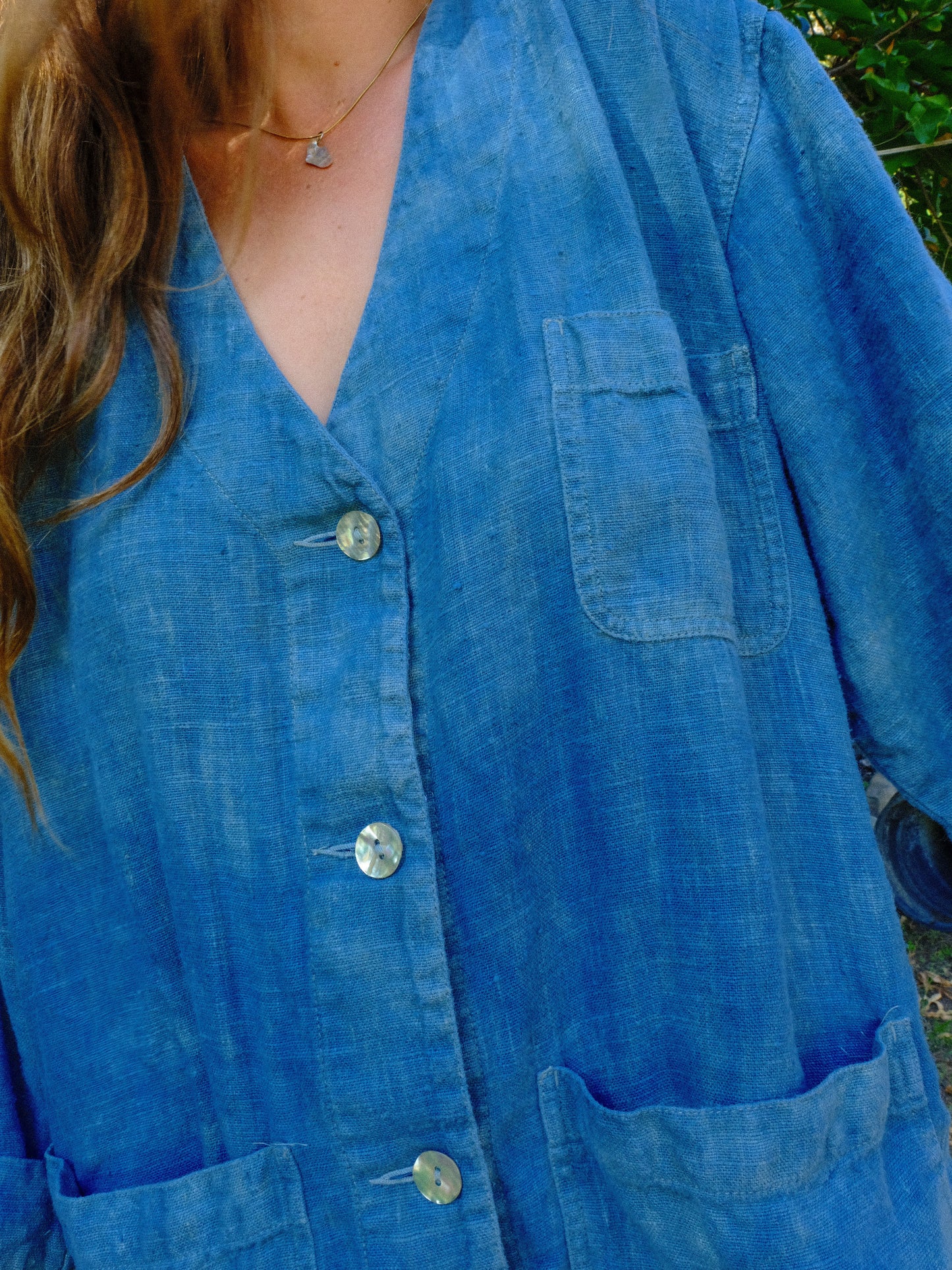 Indigo 100% Linen Oversized Tunic