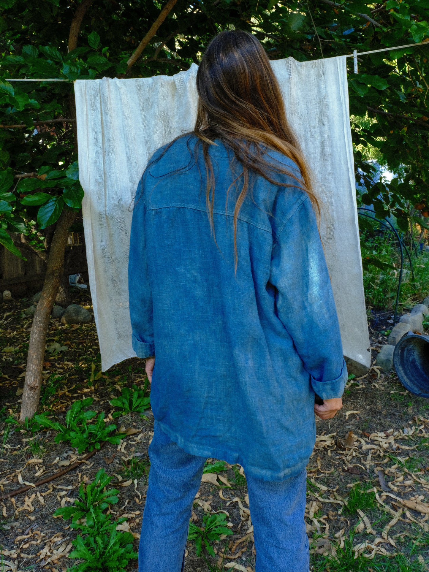 Indigo 100% Linen Oversized Tunic
