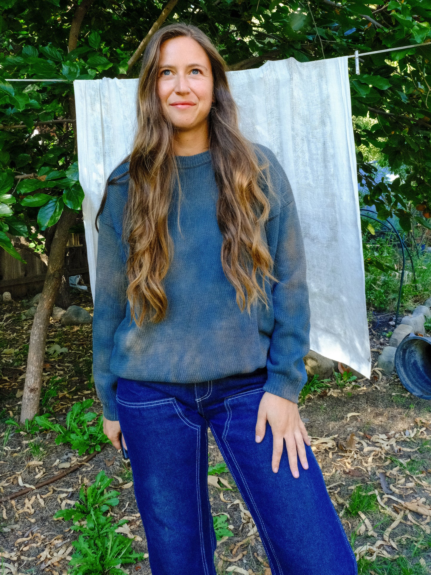 Indigo & Cutch Pullover Cotton Sweater