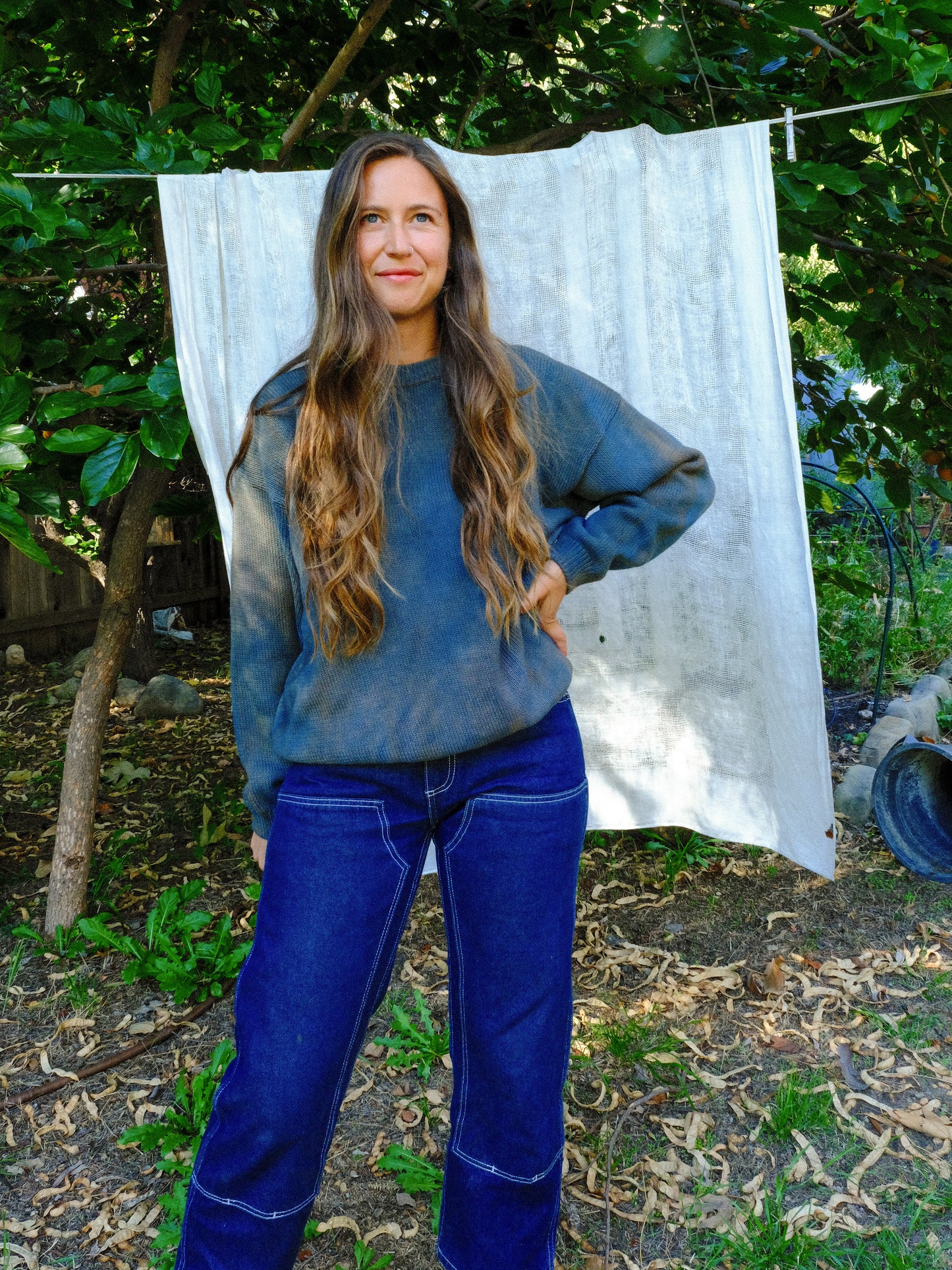 Indigo & Cutch Pullover Cotton Sweater