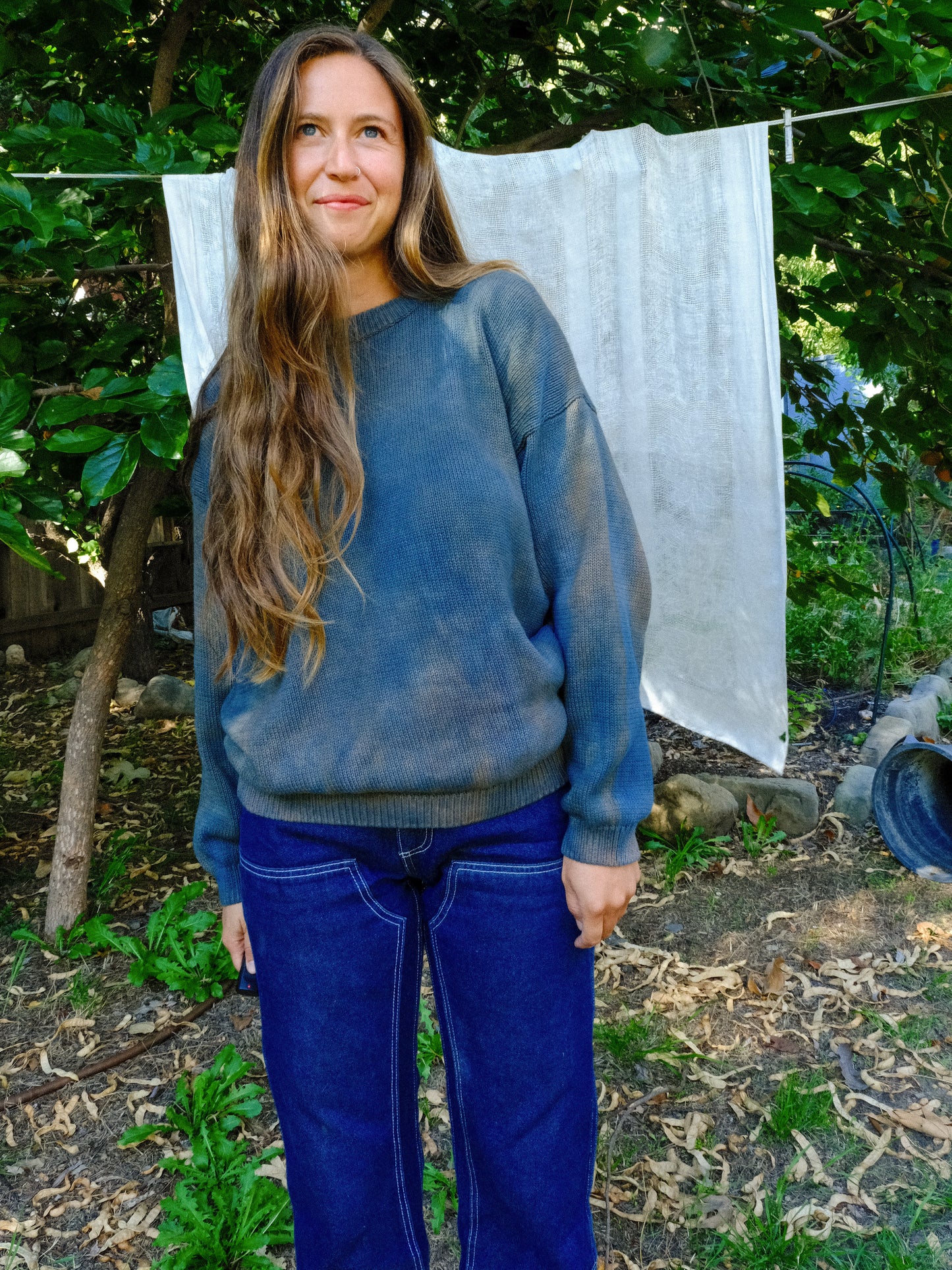 Indigo & Cutch Pullover Cotton Sweater