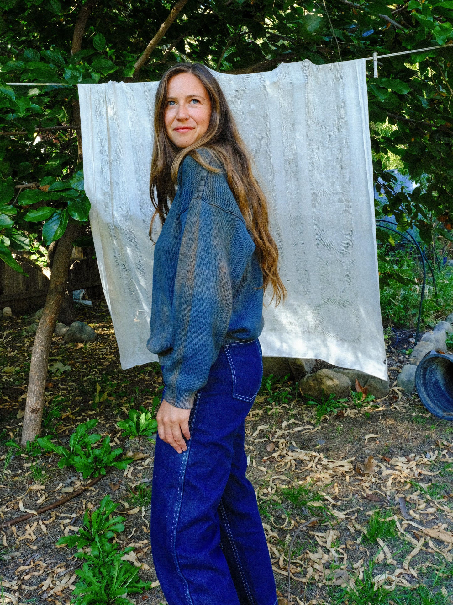 Indigo & Cutch Pullover Cotton Sweater