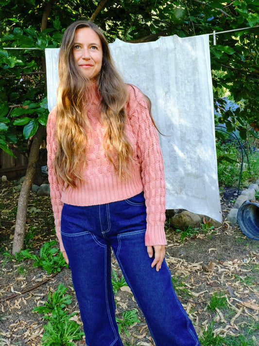 Madder Cotton Knit Cableknit Sweater