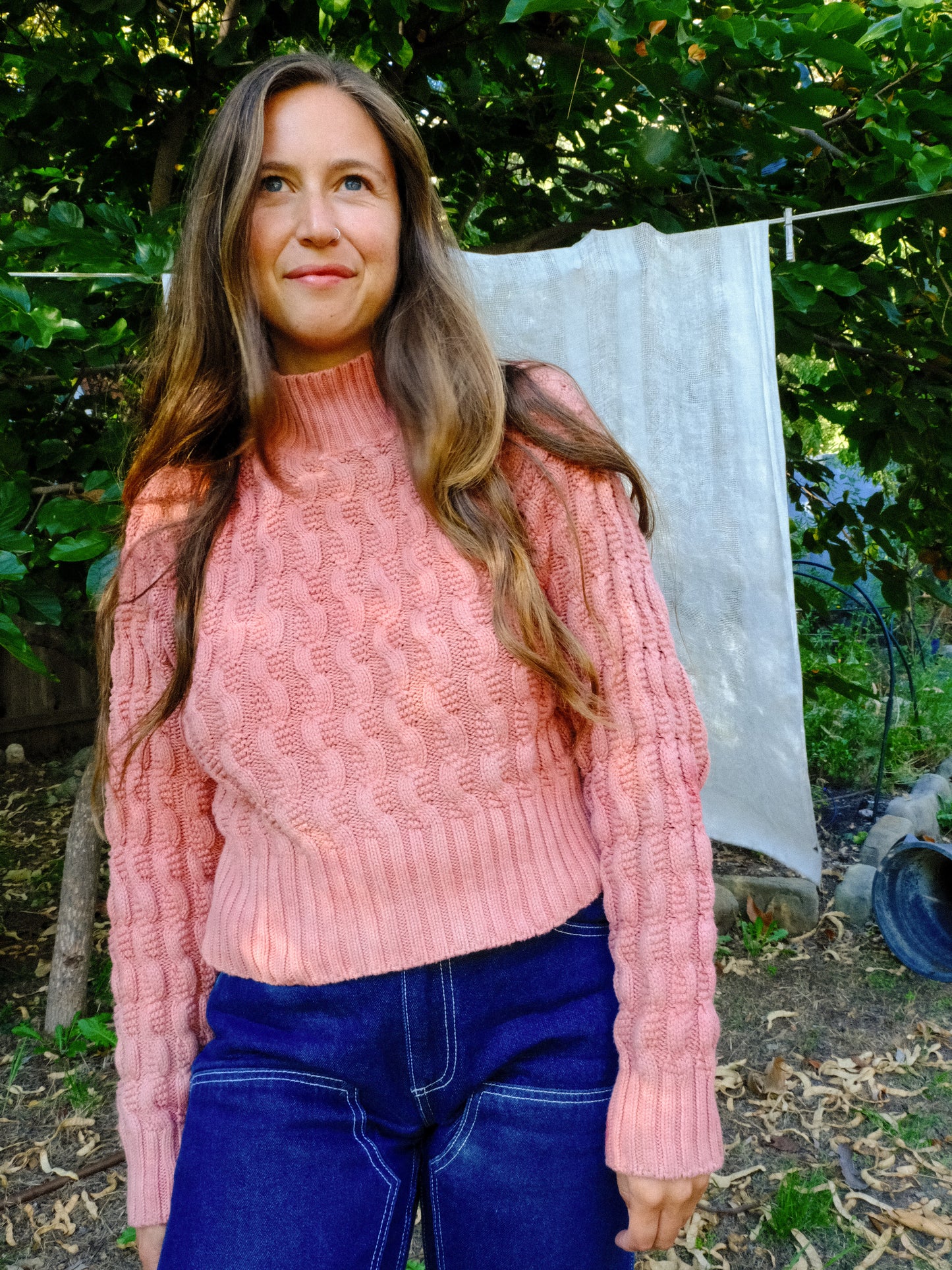 Madder Cotton Knit Cableknit Sweater