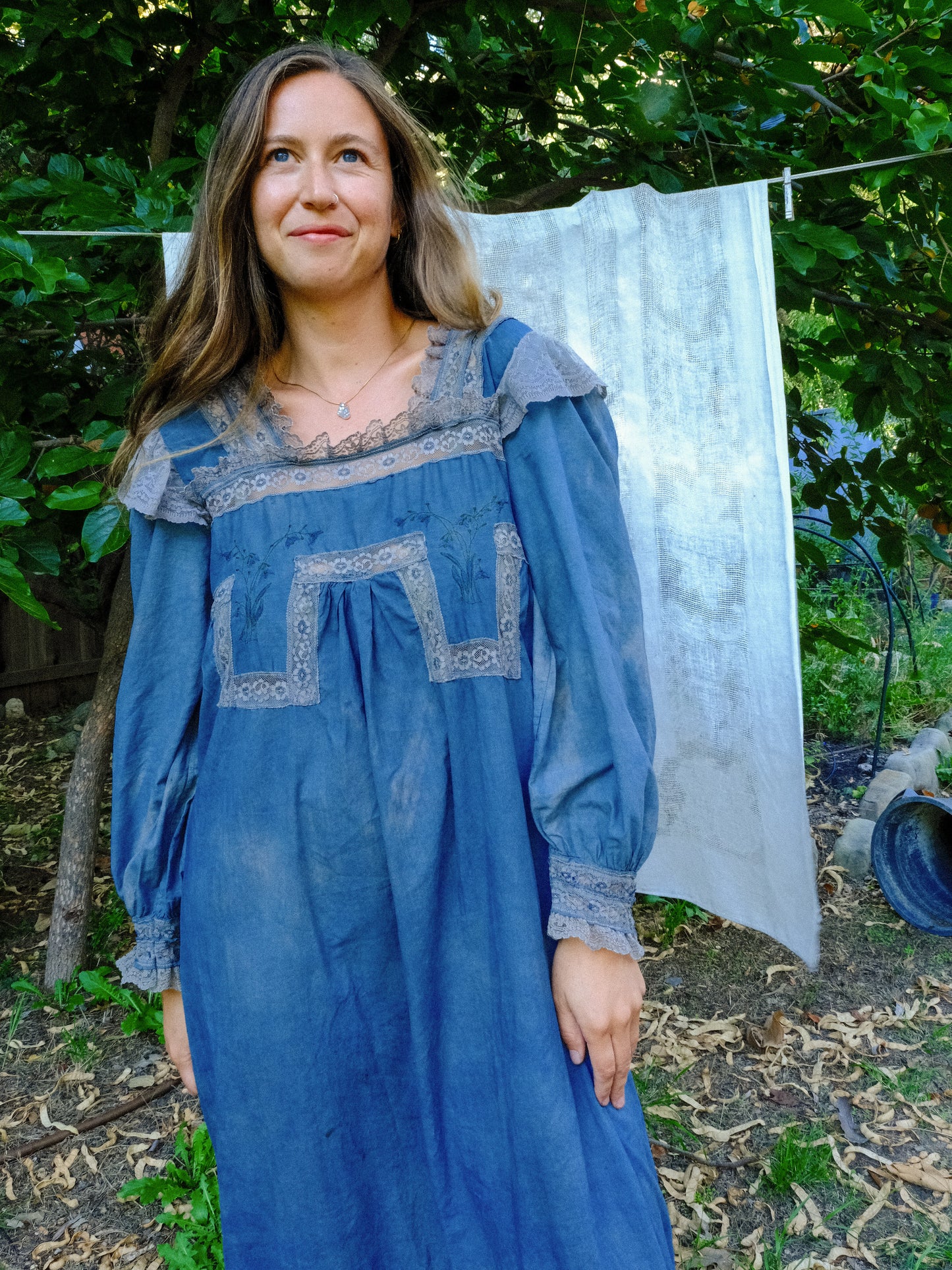 Indigo & Cutch Floral Lace Maxi Dress