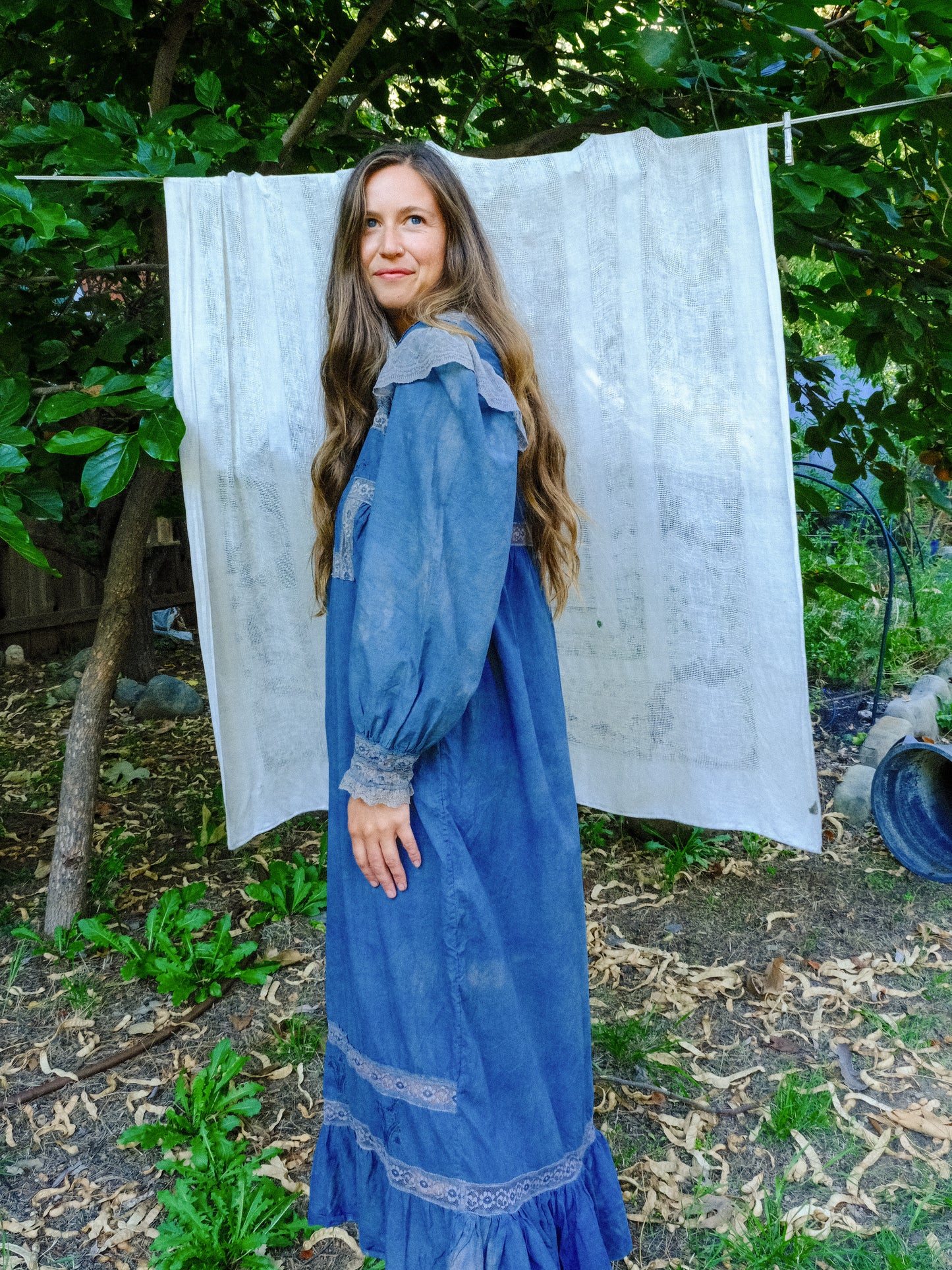 Indigo & Cutch Floral Lace Maxi Dress