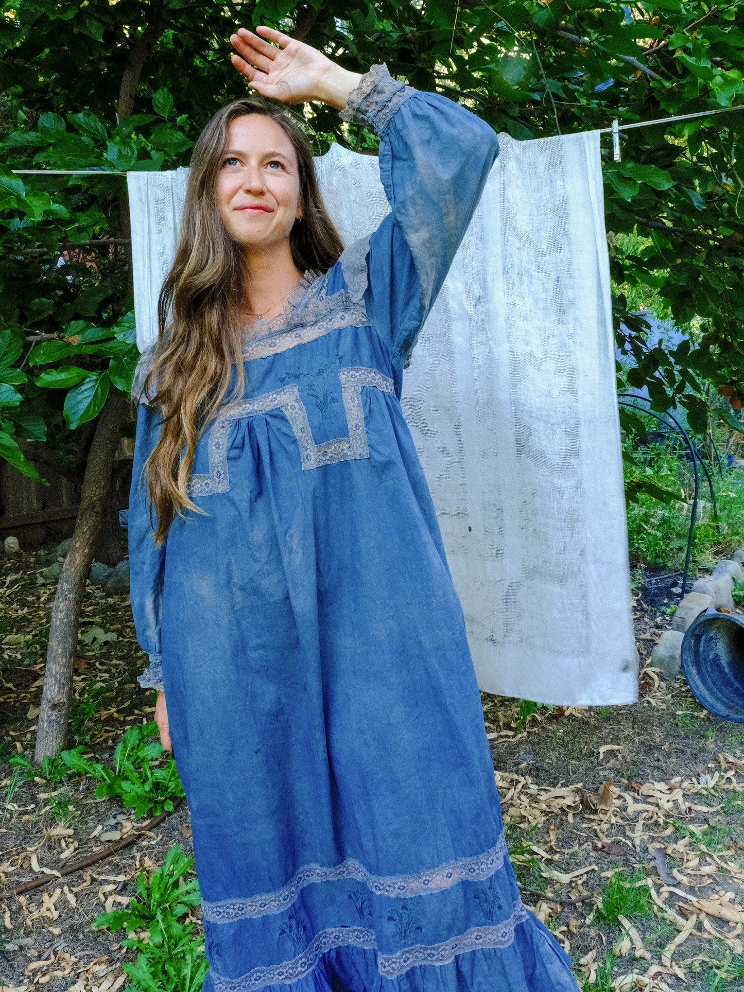 Indigo & Cutch Floral Lace Maxi Dress