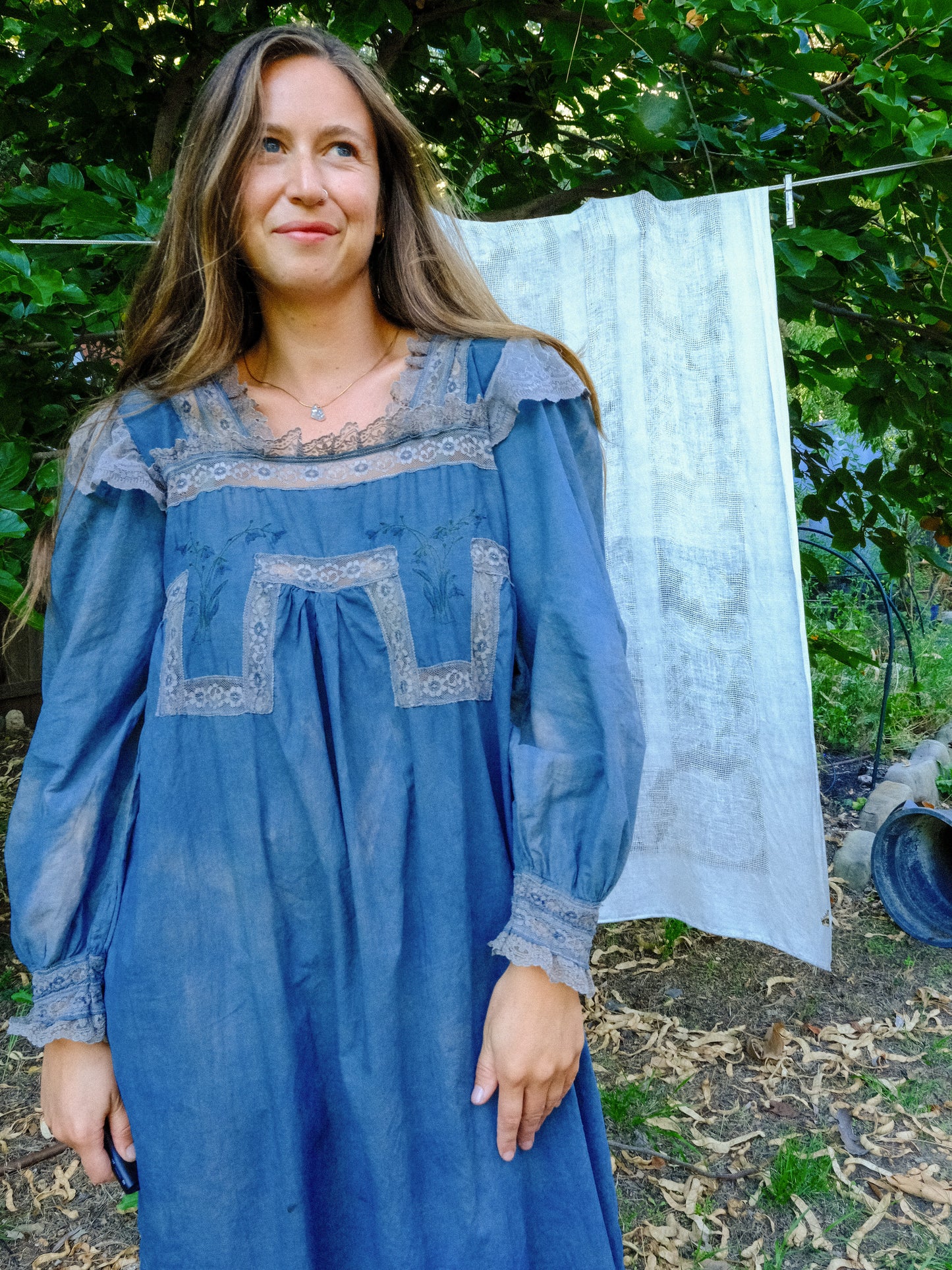 Indigo & Cutch Floral Lace Maxi Dress