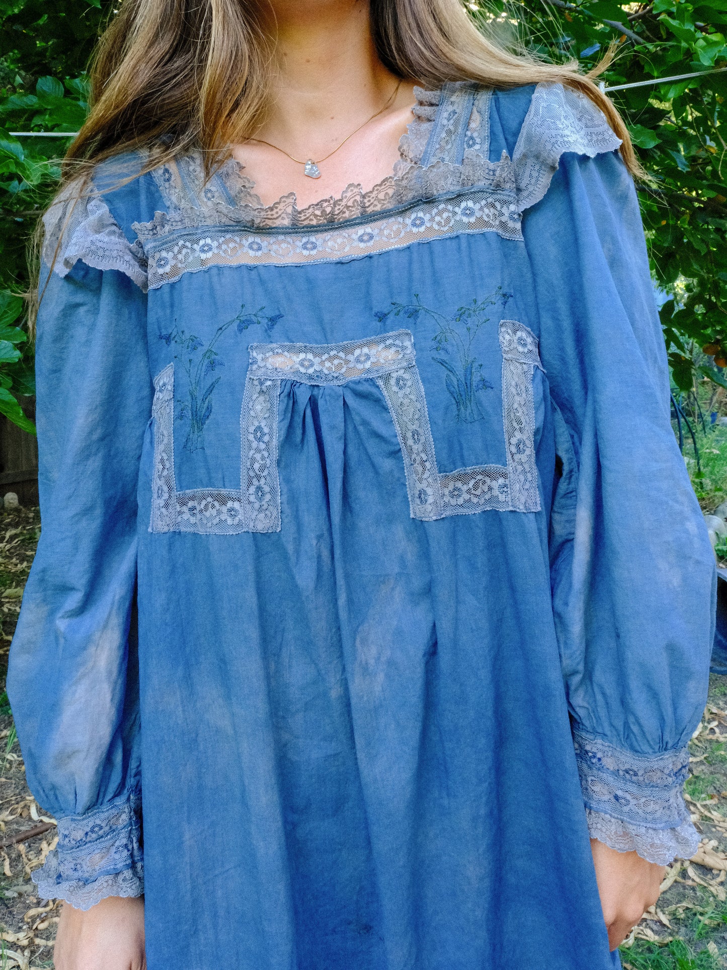 Indigo & Cutch Floral Lace Maxi Dress