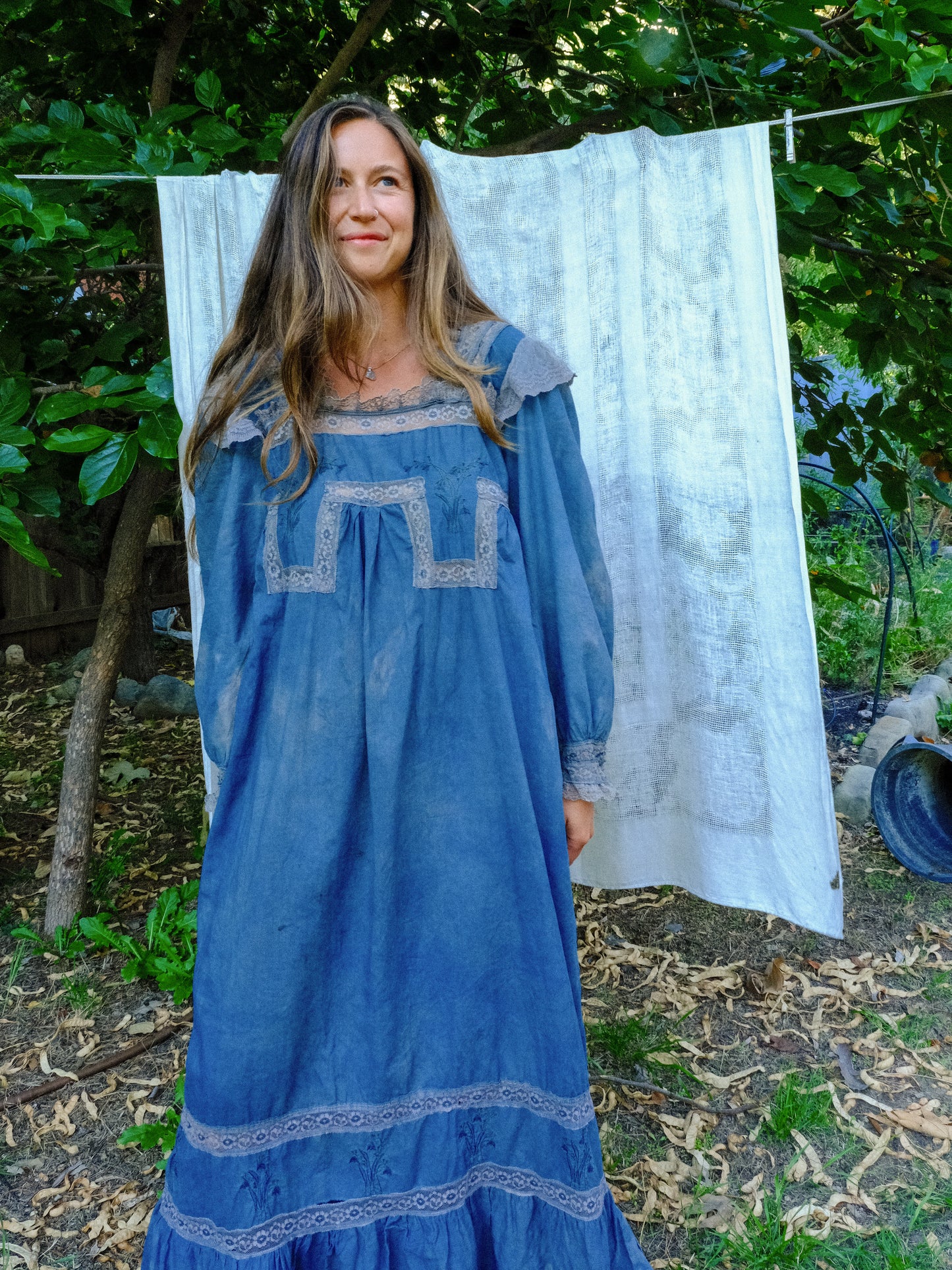 Indigo & Cutch Floral Lace Maxi Dress