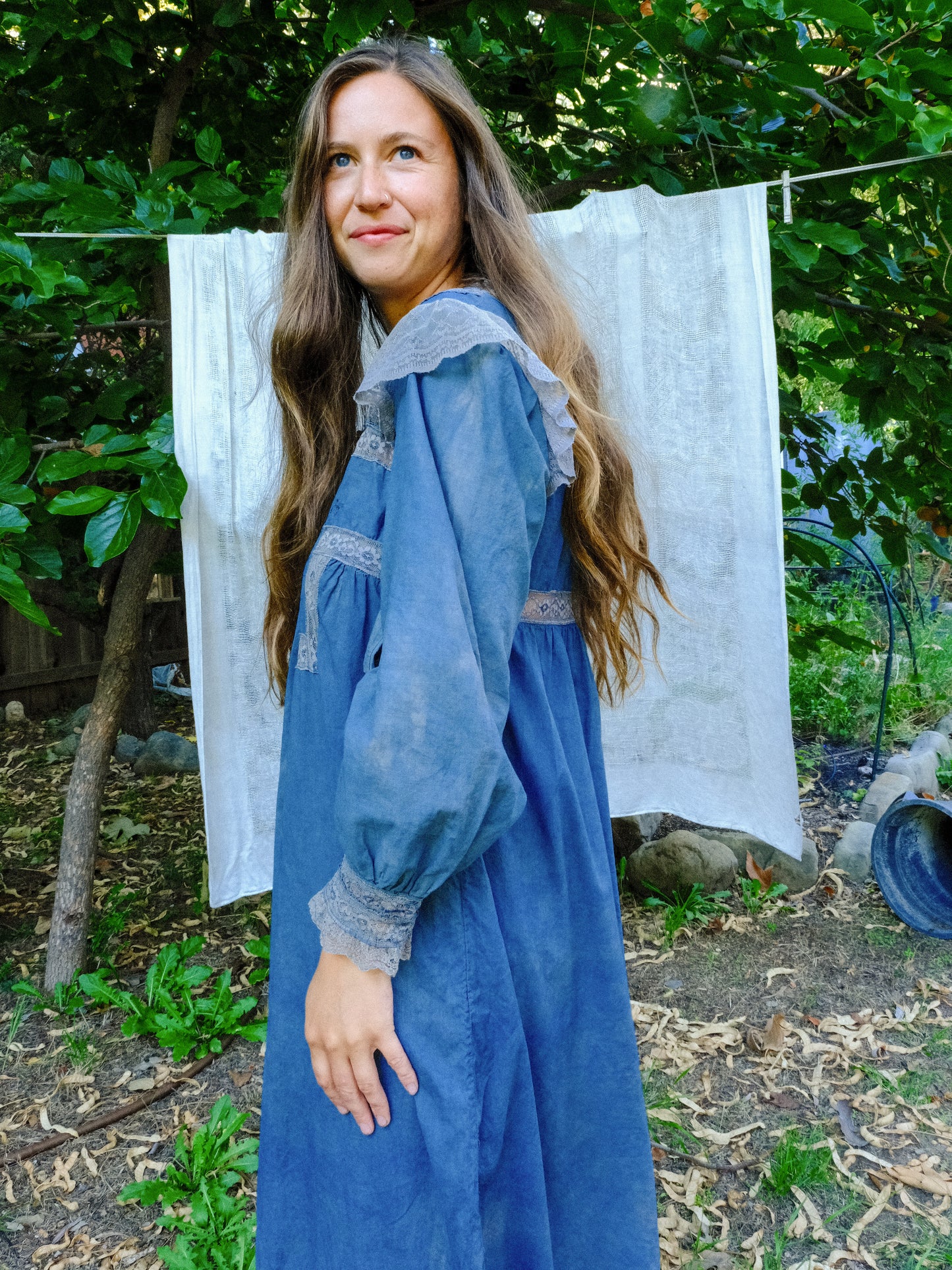 Indigo & Cutch Floral Lace Maxi Dress