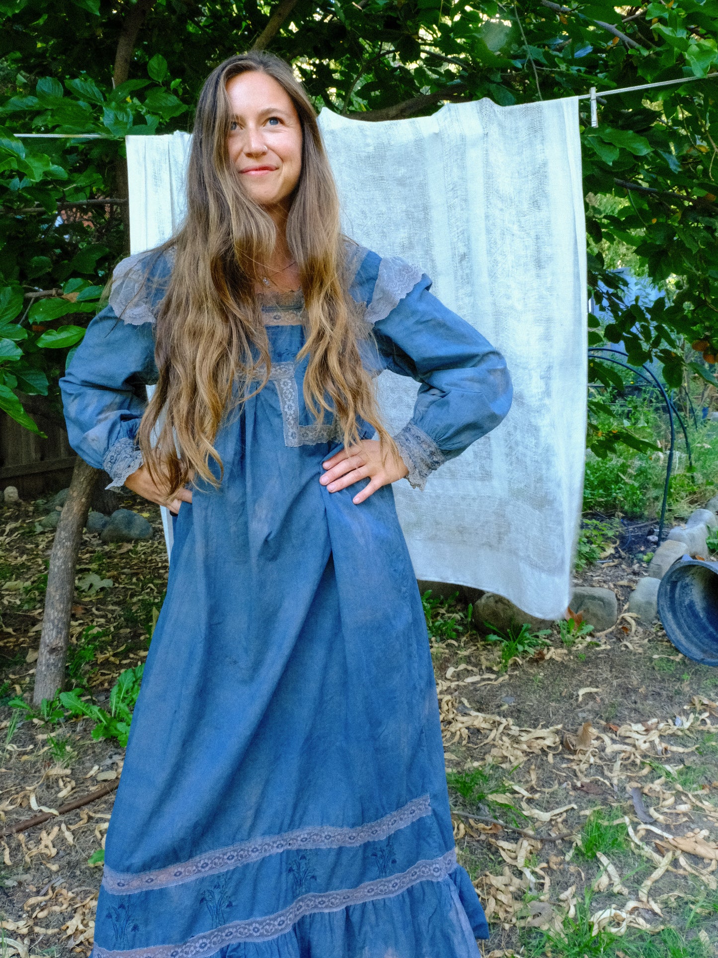 Indigo & Cutch Floral Lace Maxi Dress