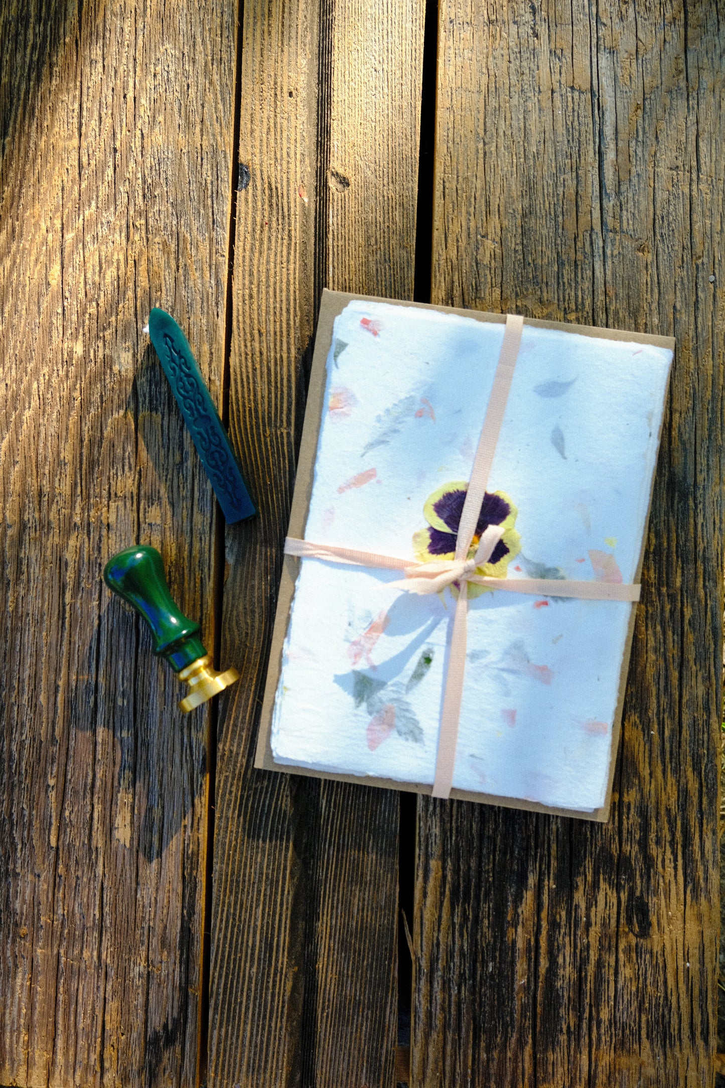 Garden Flower Card Set with Wax Seal & Stamp