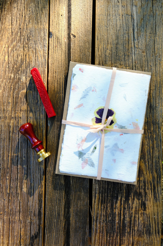 Garden Flower Card Set with Wax Seal & Stamp
