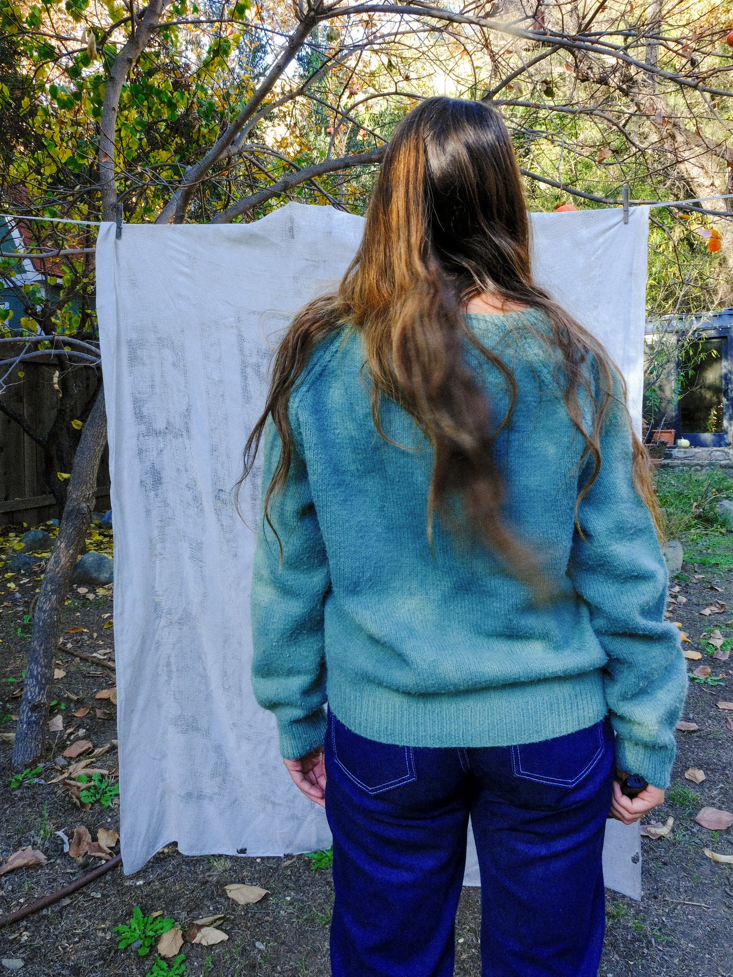 Indigo Western Landscape Sweater