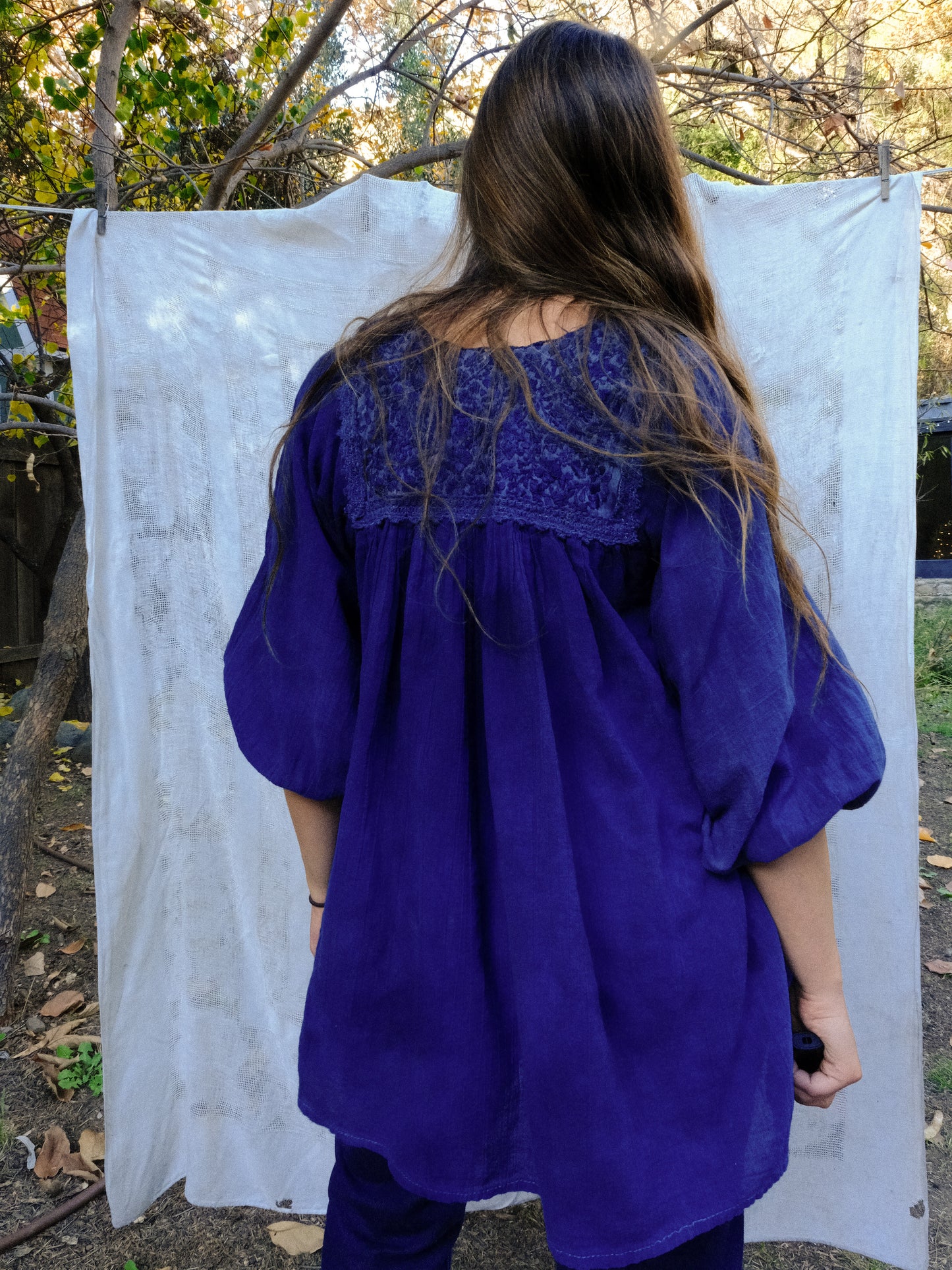 Indigo & Lac Cotton Gauze Tunic