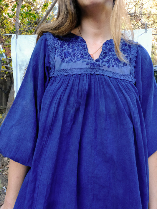 Indigo & Lac Cotton Gauze Tunic