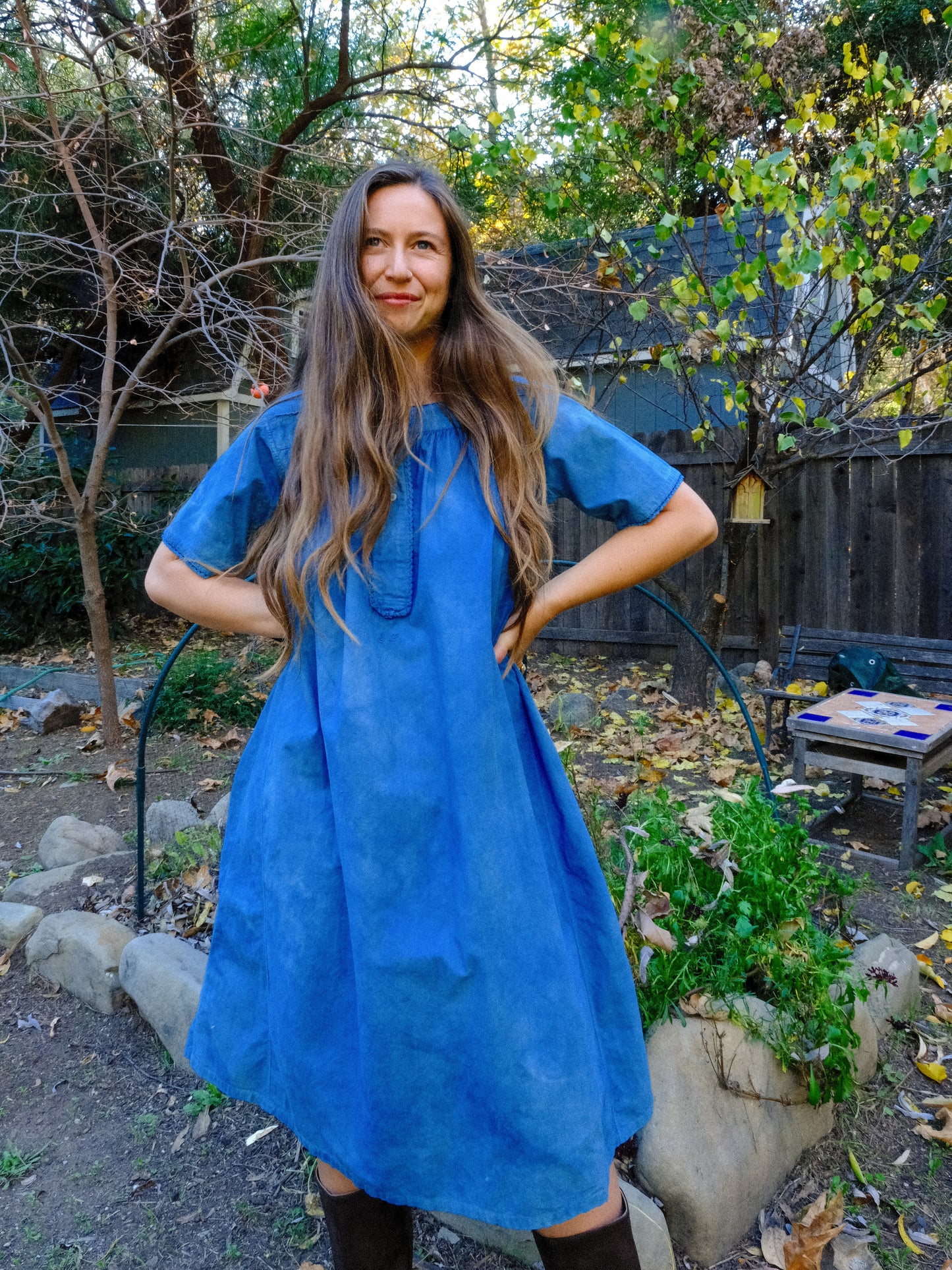 Indigo Antique European Dress