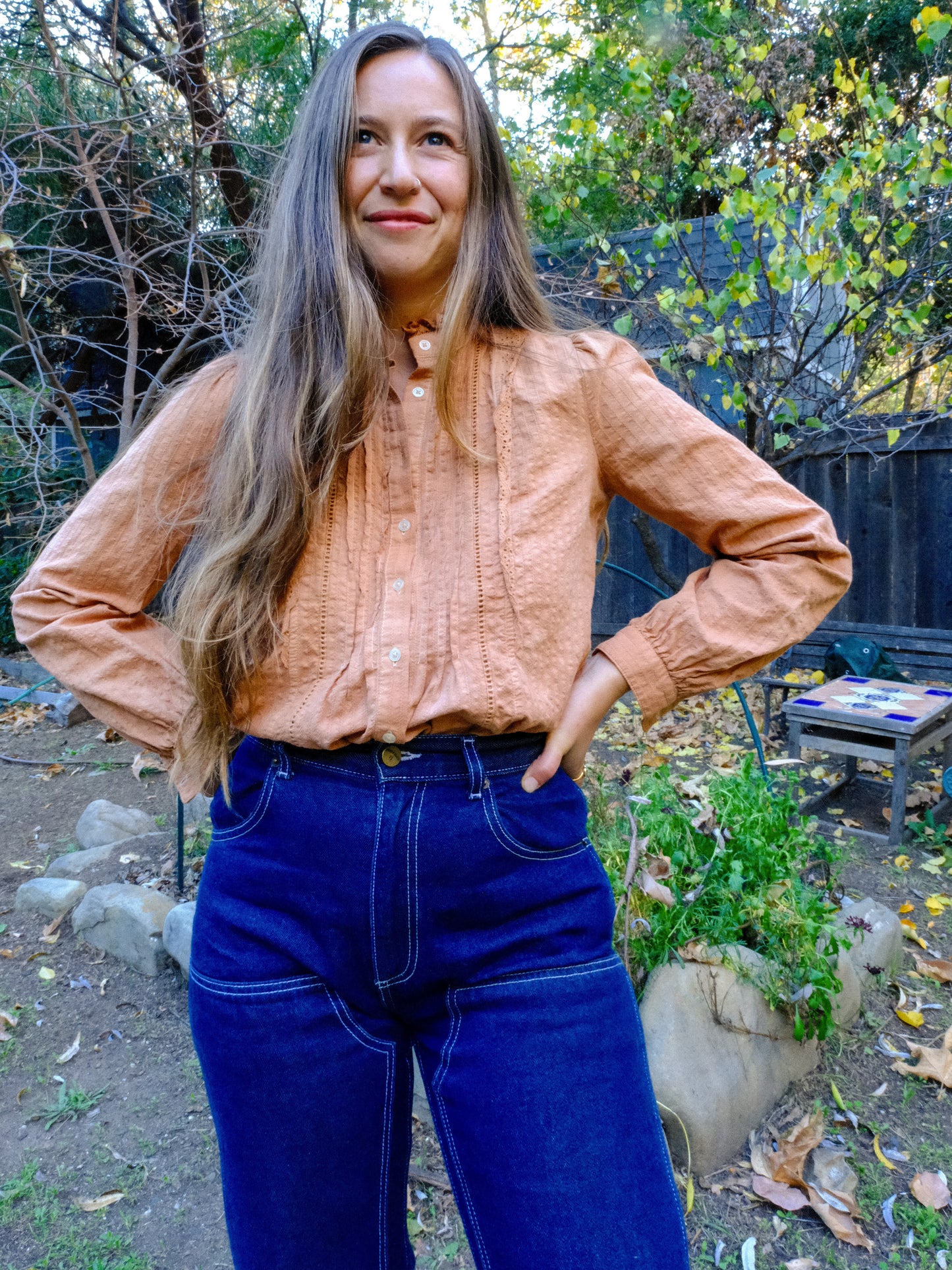 Cutch Embroidered Stripe Button Down