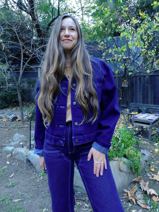 Plant Dyed Moutainscape Patch Denim Jacket