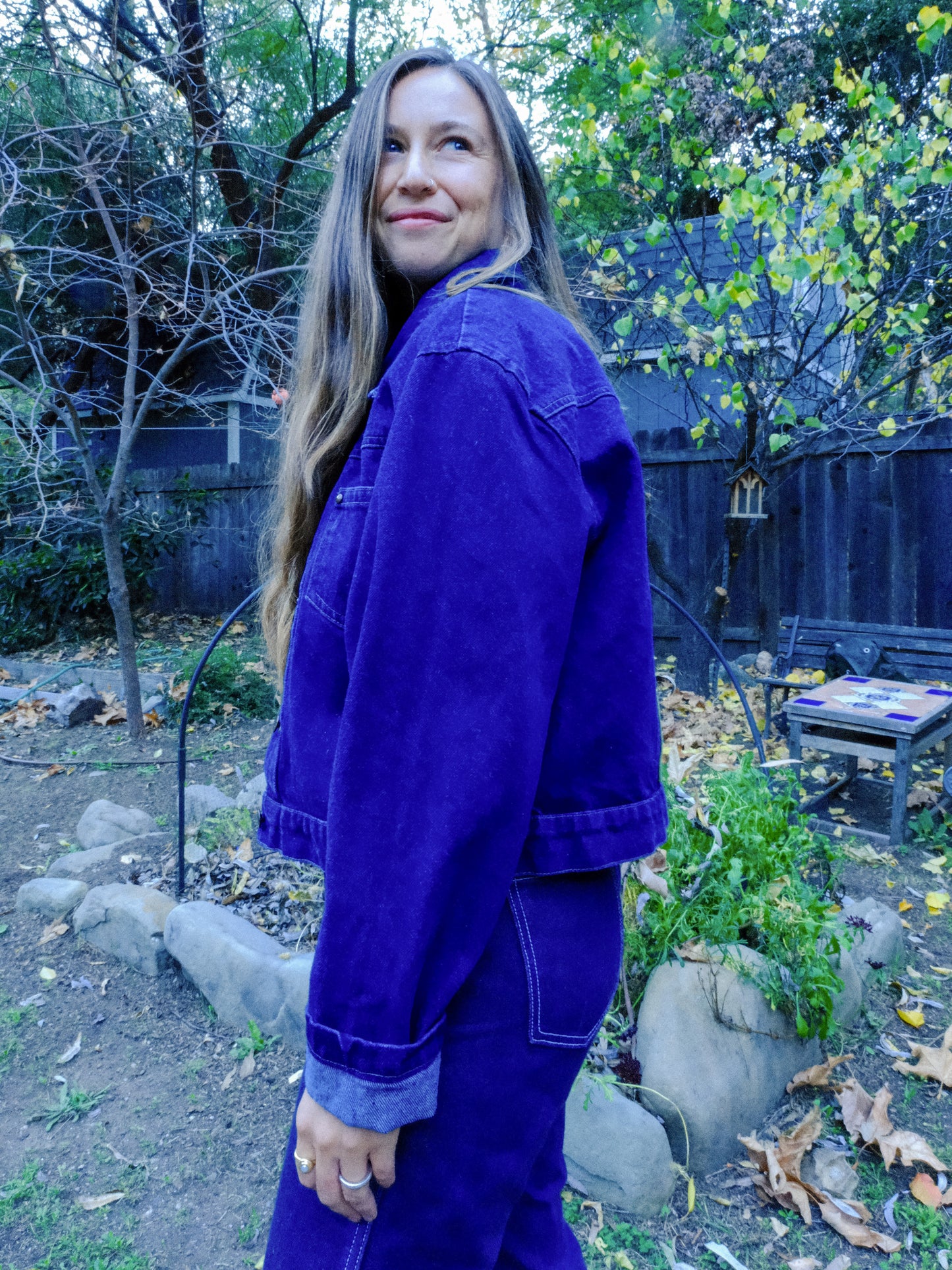 Plant Dyed Moutainscape Patch Denim Jacket