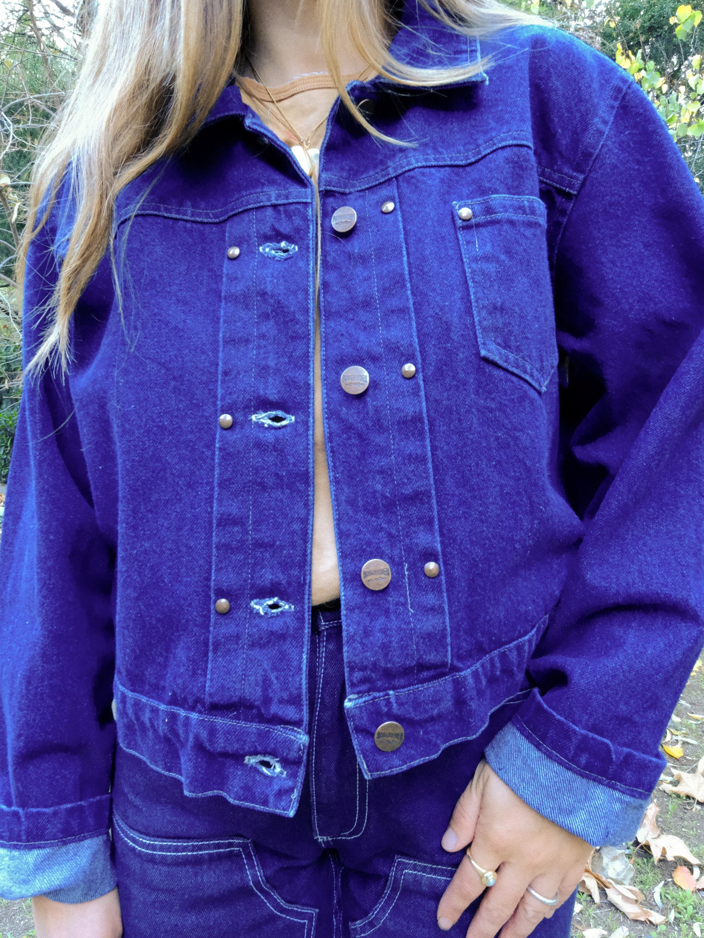 Plant Dyed Moutainscape Patch Denim Jacket