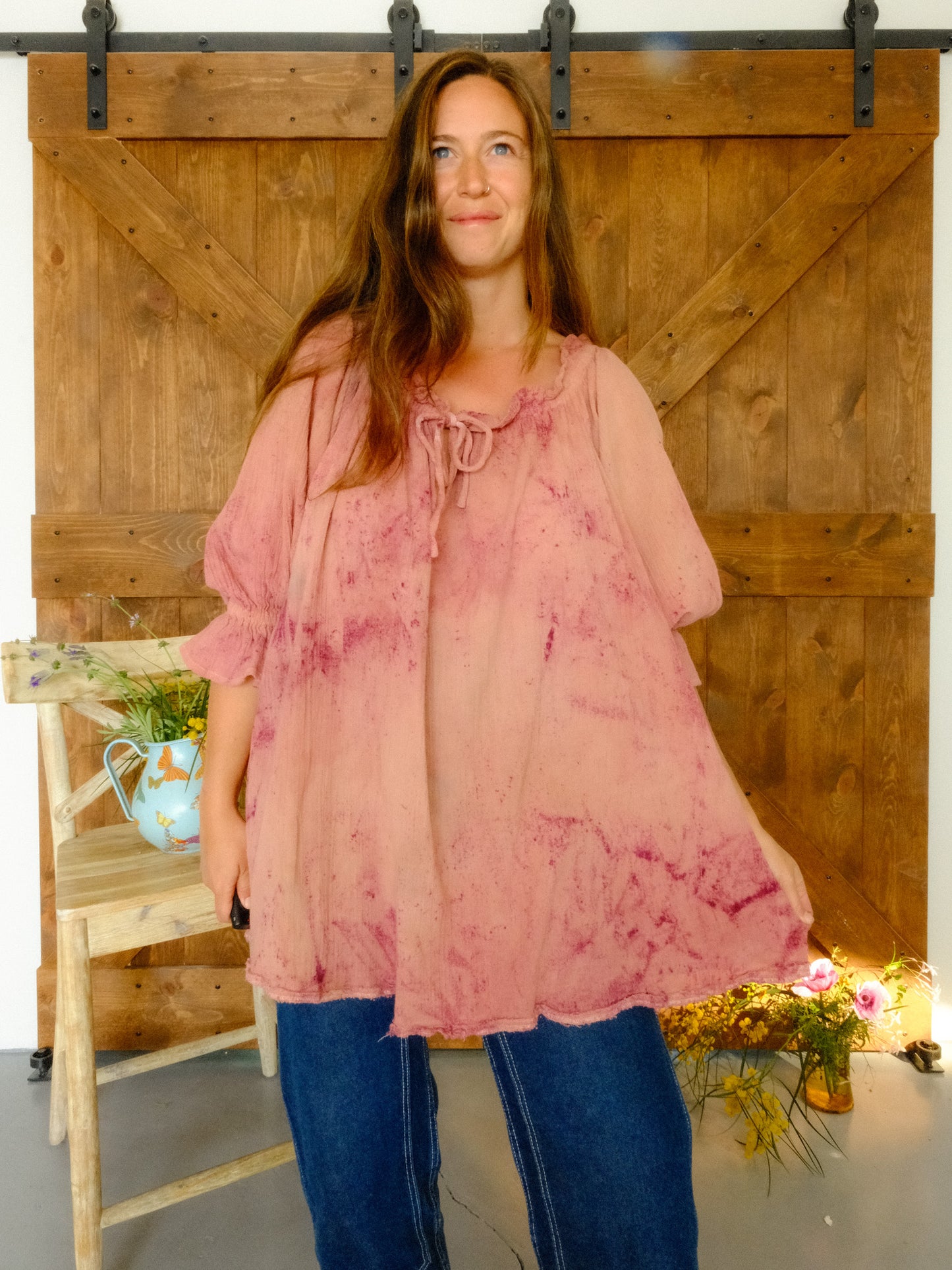 Lac and Cutch Cotton Gauze Tunic