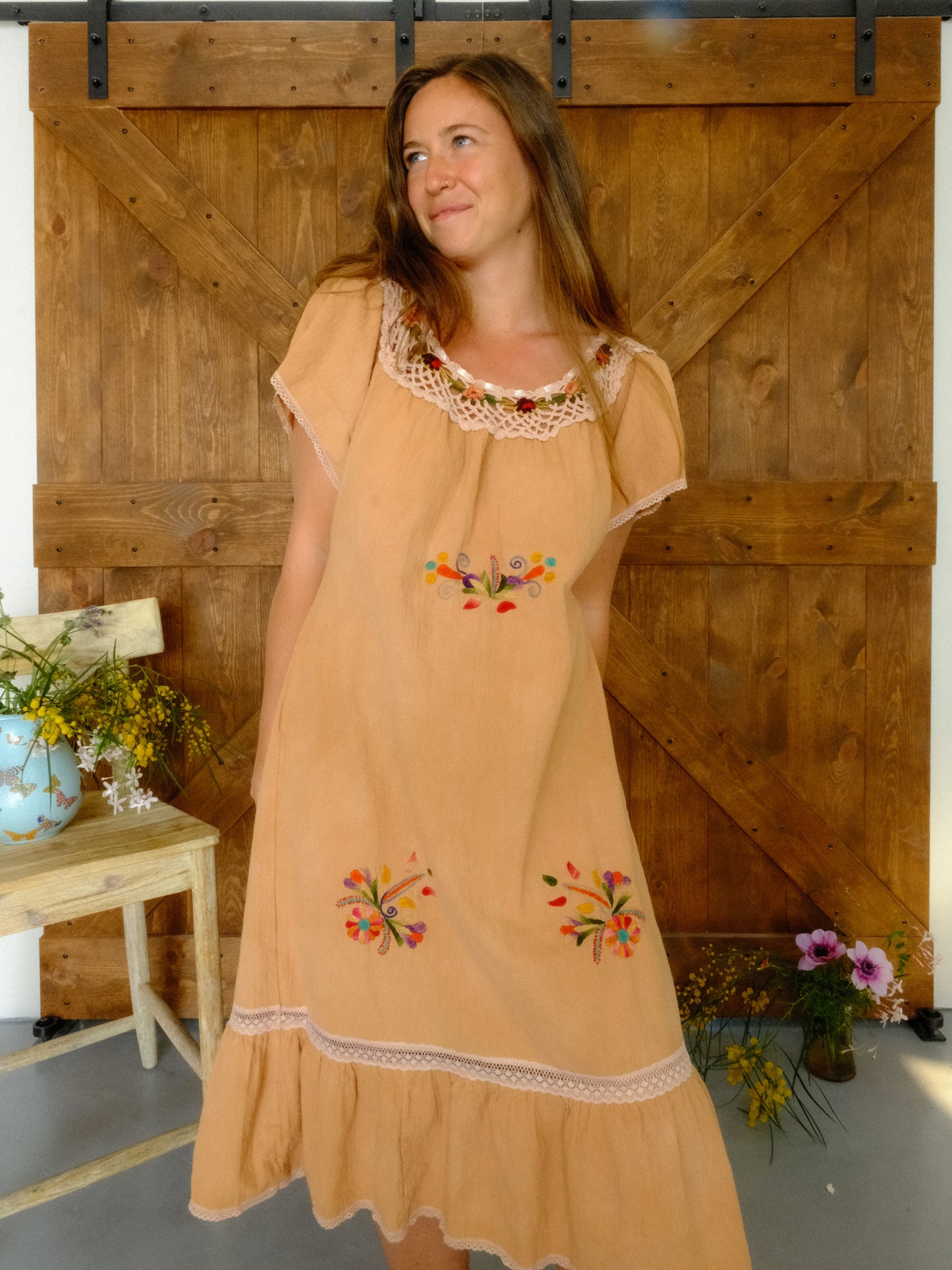 Cutch Rose Crochet Cotton Gauze Dress