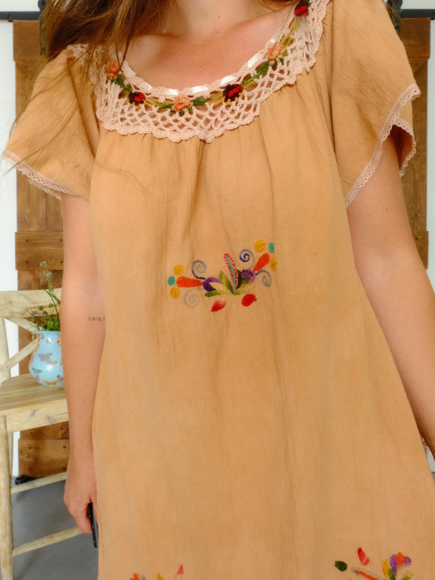 Cutch Rose Crochet Cotton Gauze Dress