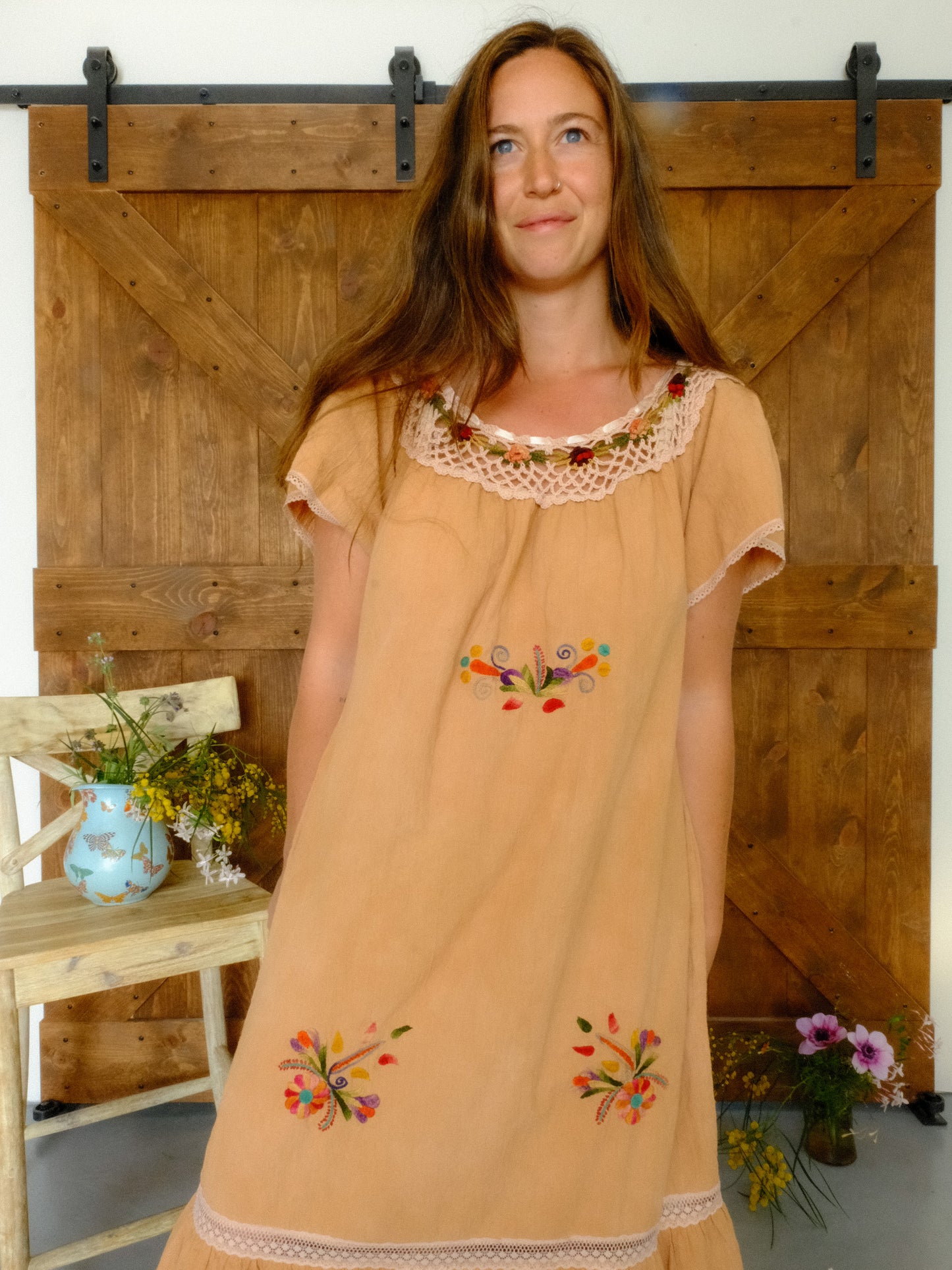 Cutch Rose Crochet Cotton Gauze Dress