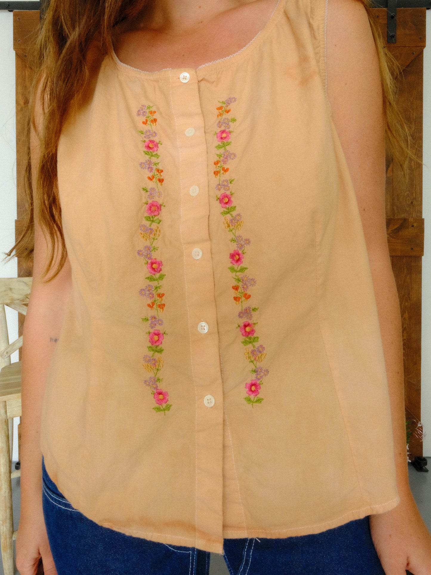 Cutch Floral Embroidered Tank