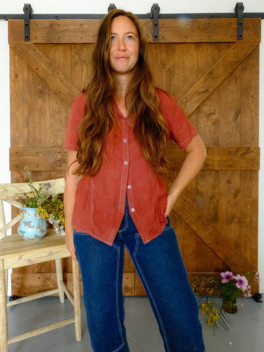 Madder Silk Collared Blouse