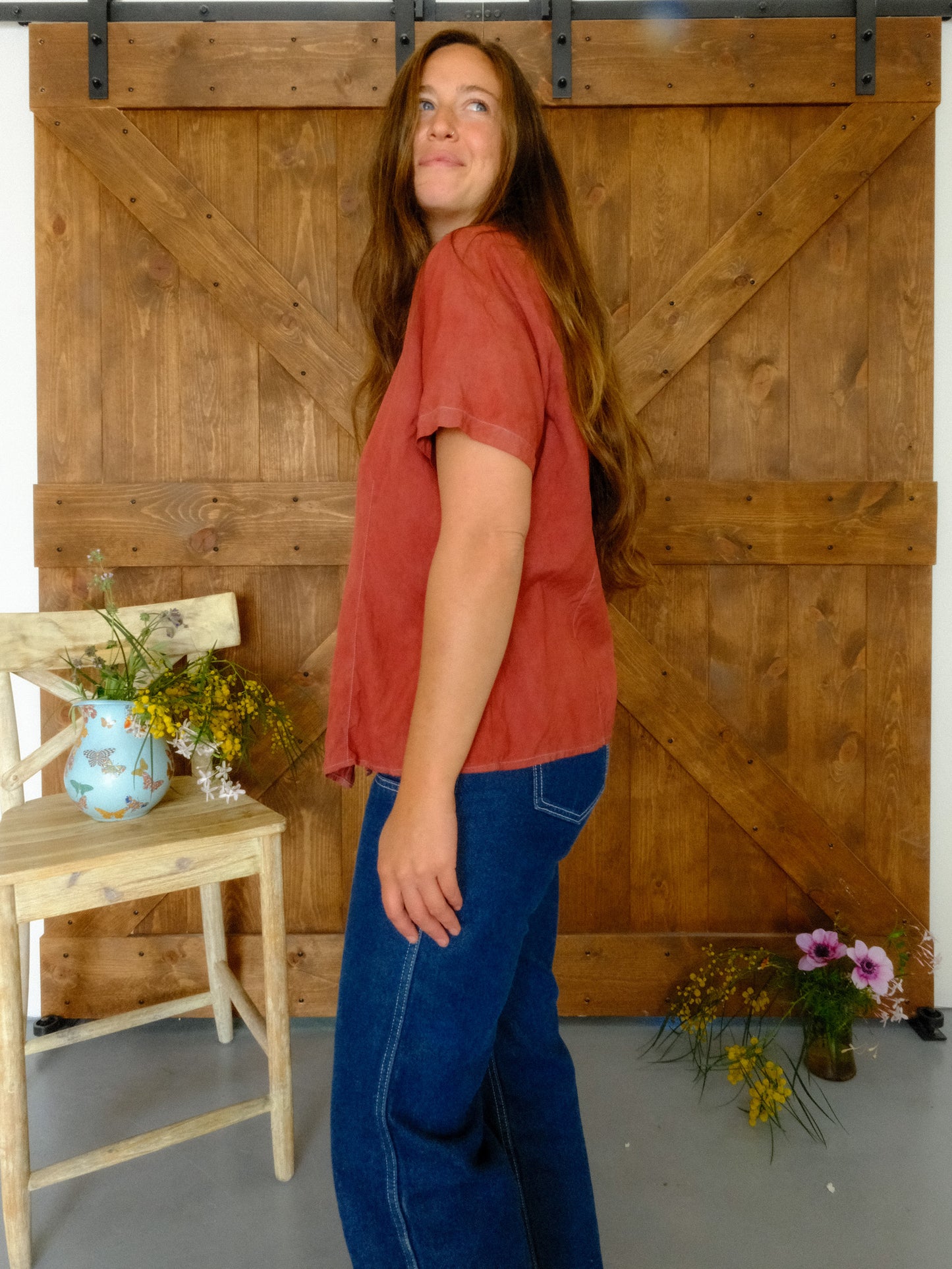 Madder Silk Collared Blouse