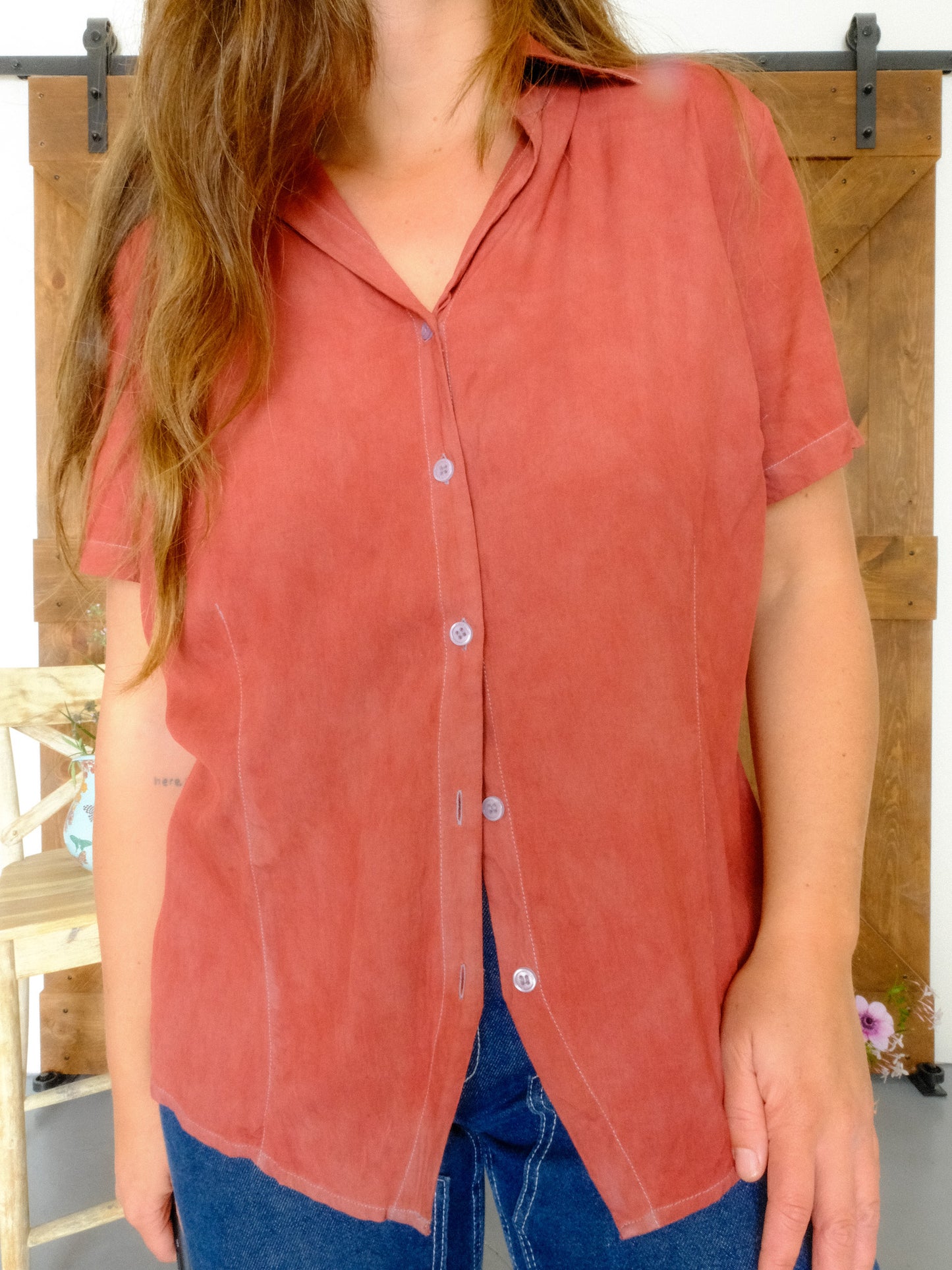 Madder Silk Collared Blouse
