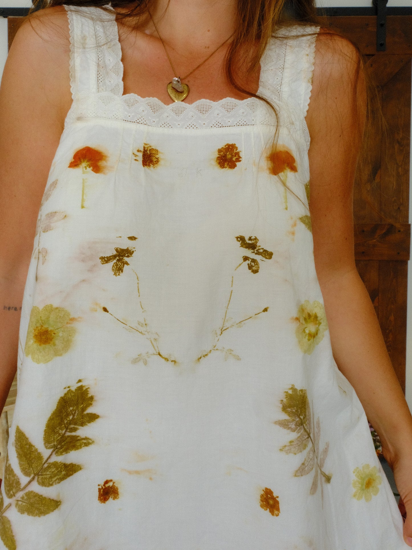 Eco-printed Antique A-line Dress