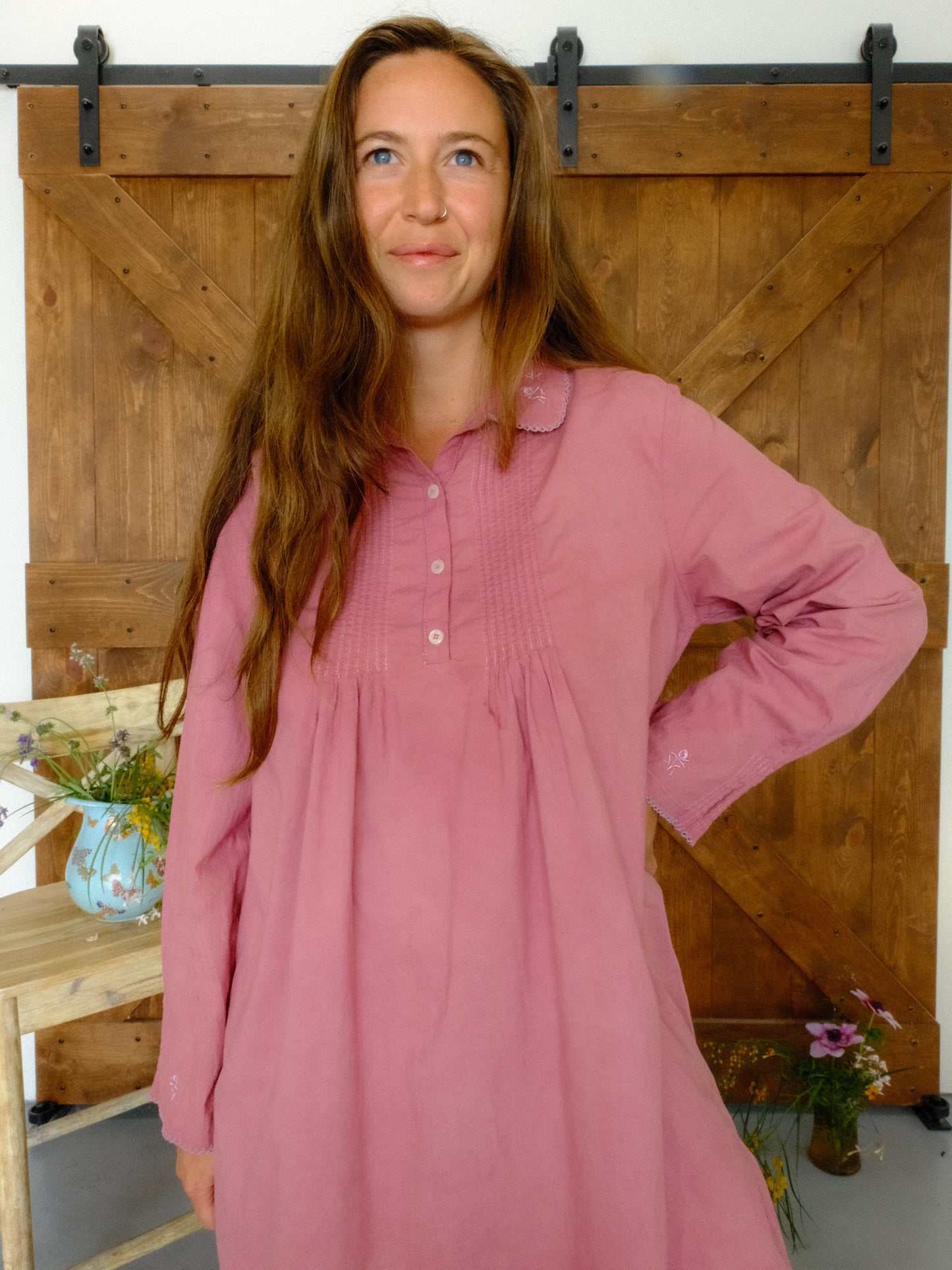 Lac Laura Ashley Pleated Collared Dress