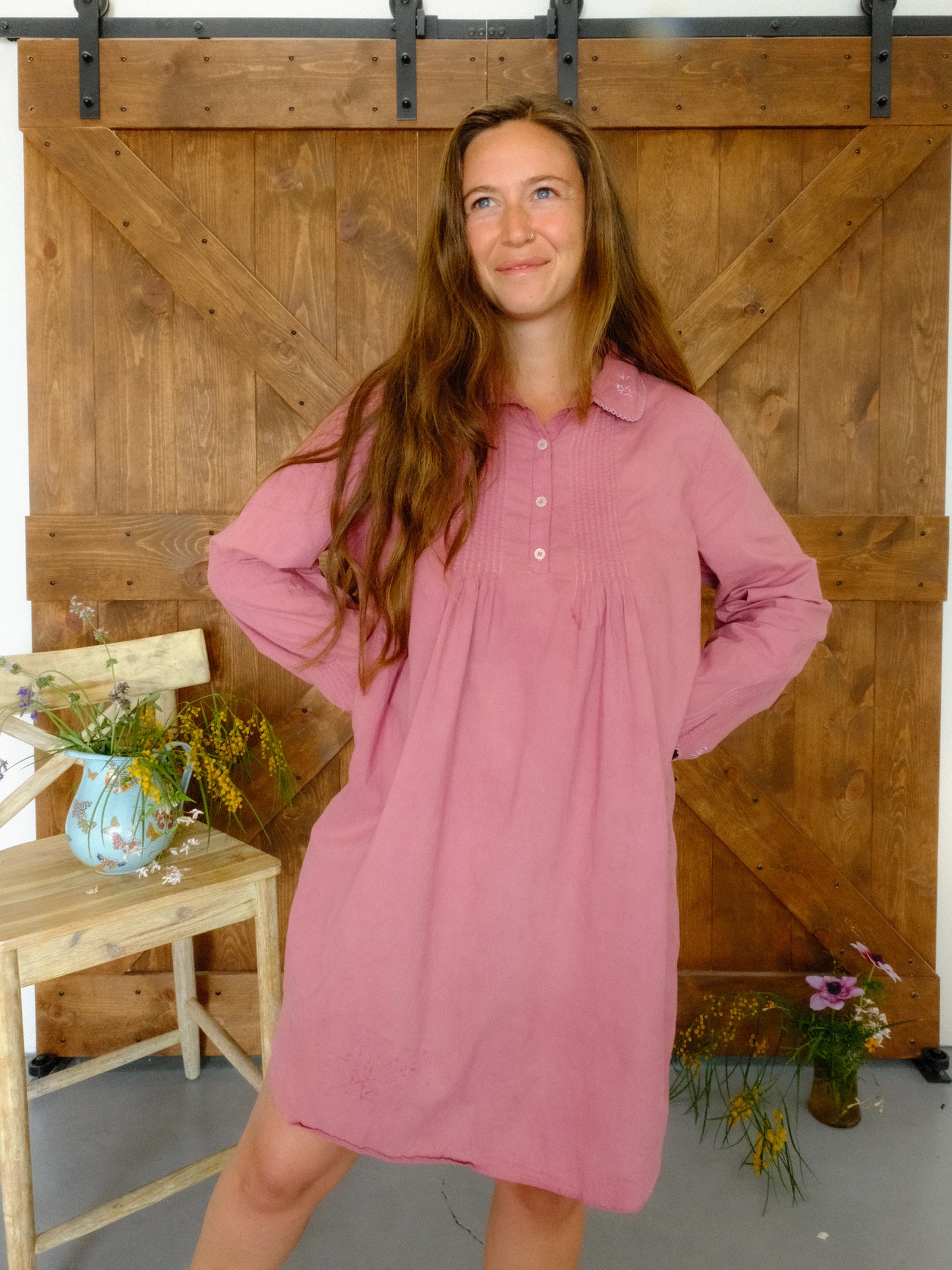 Lac Laura Ashley Pleated Collared Dress