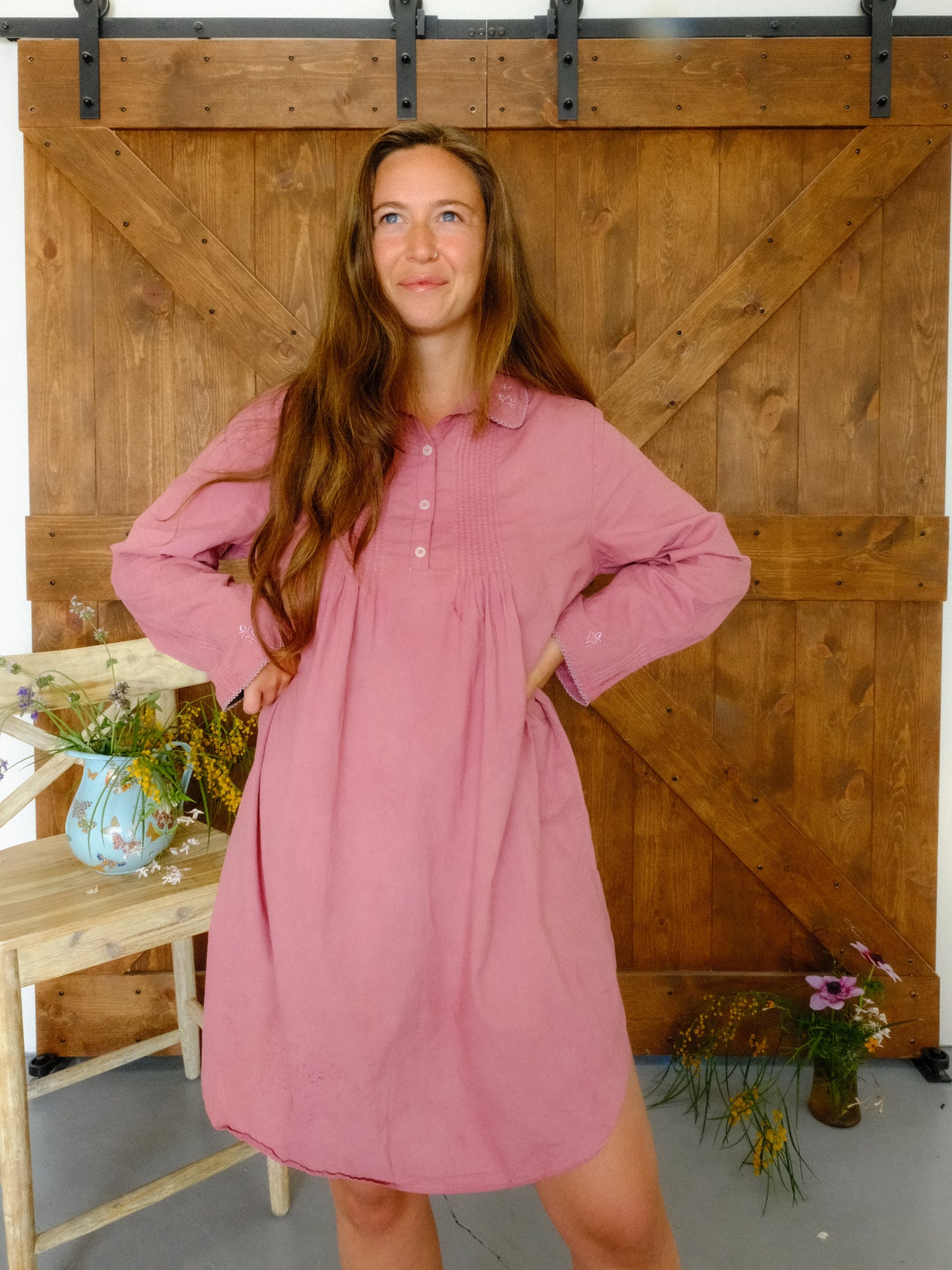 Lac Laura Ashley Pleated Collared Dress