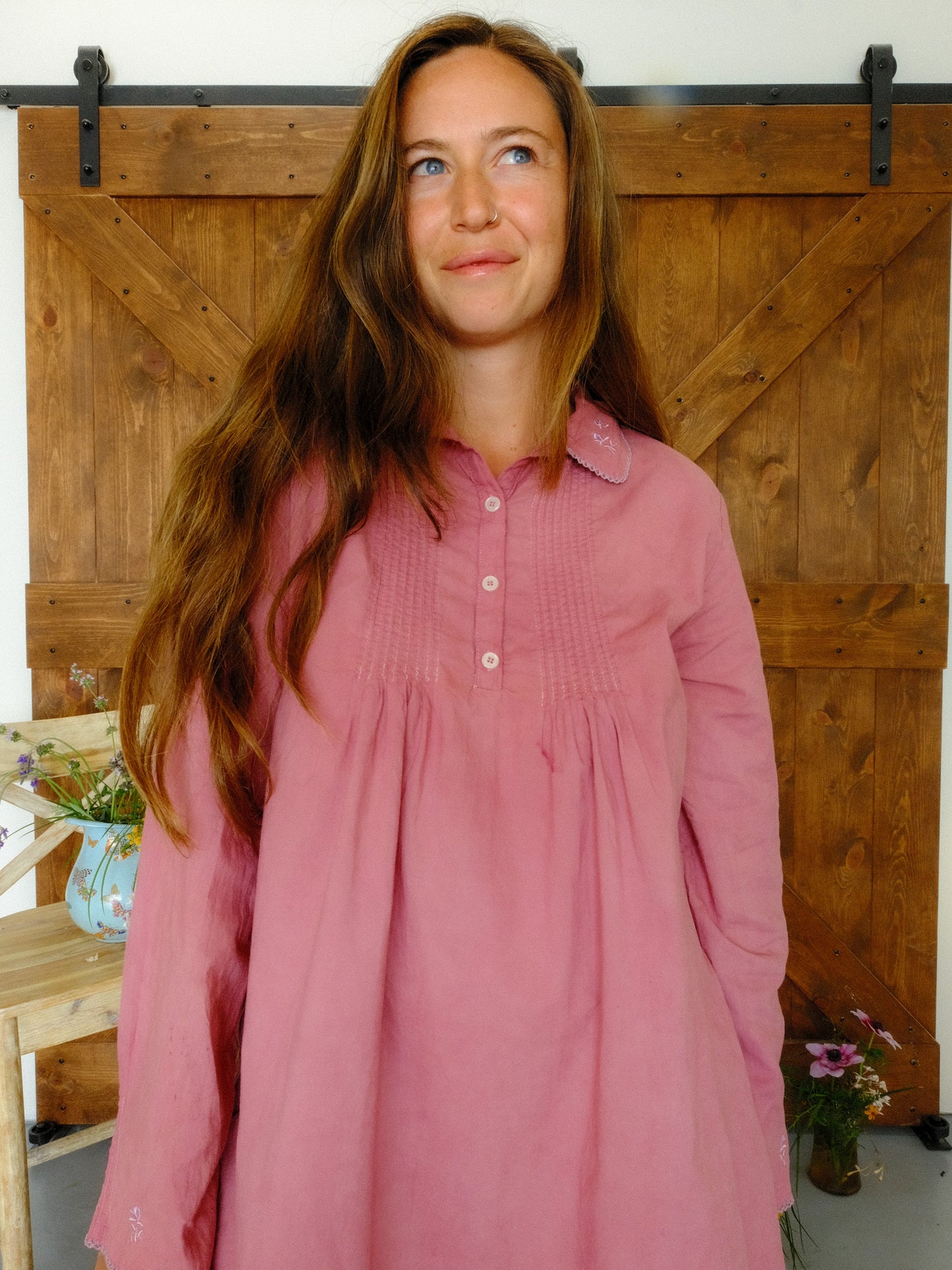 Lac Laura Ashley Pleated Collared Dress