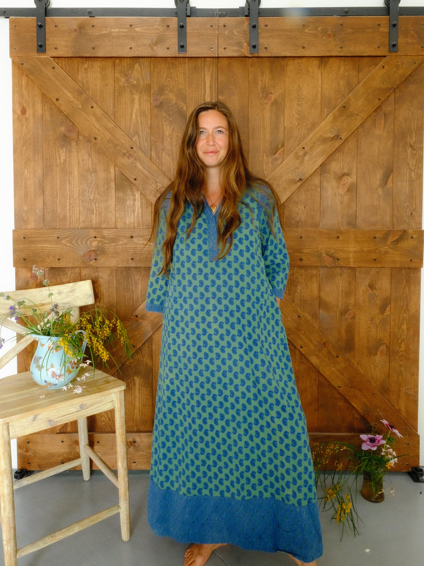 Indigo April Cornell Block Print Maxi Dress