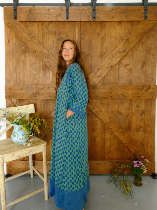 Indigo April Cornell Block Print Maxi Dress