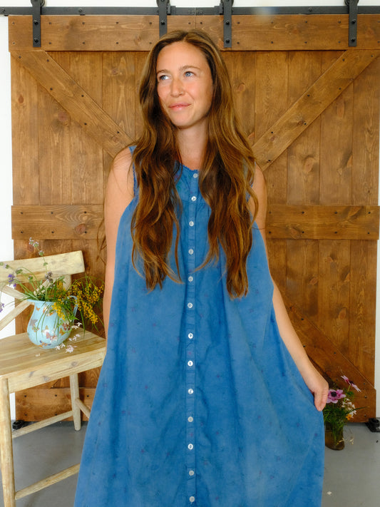 Indigo Ditsy Floral Maxi Dress