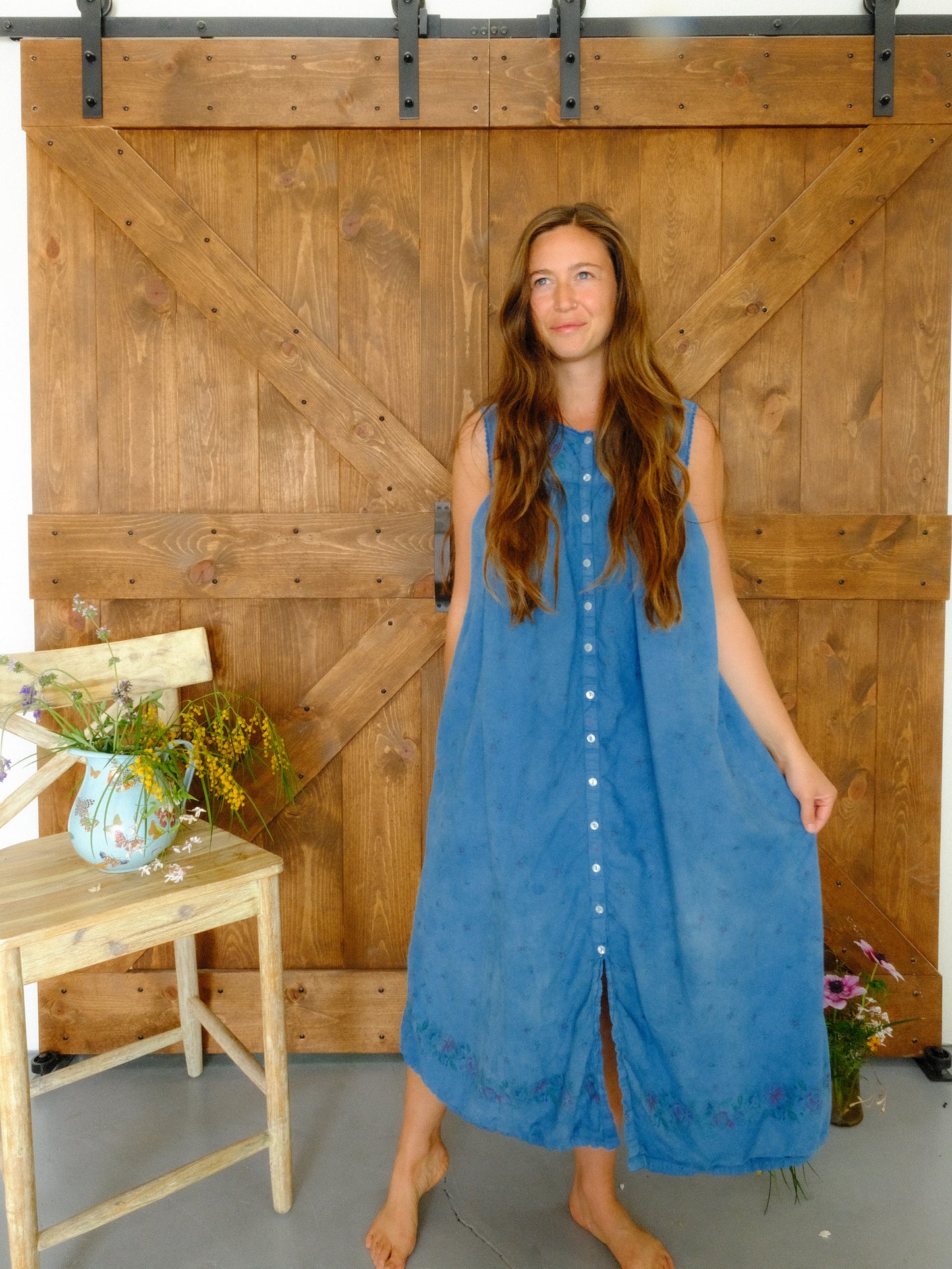 Indigo Ditsy Floral Maxi Dress