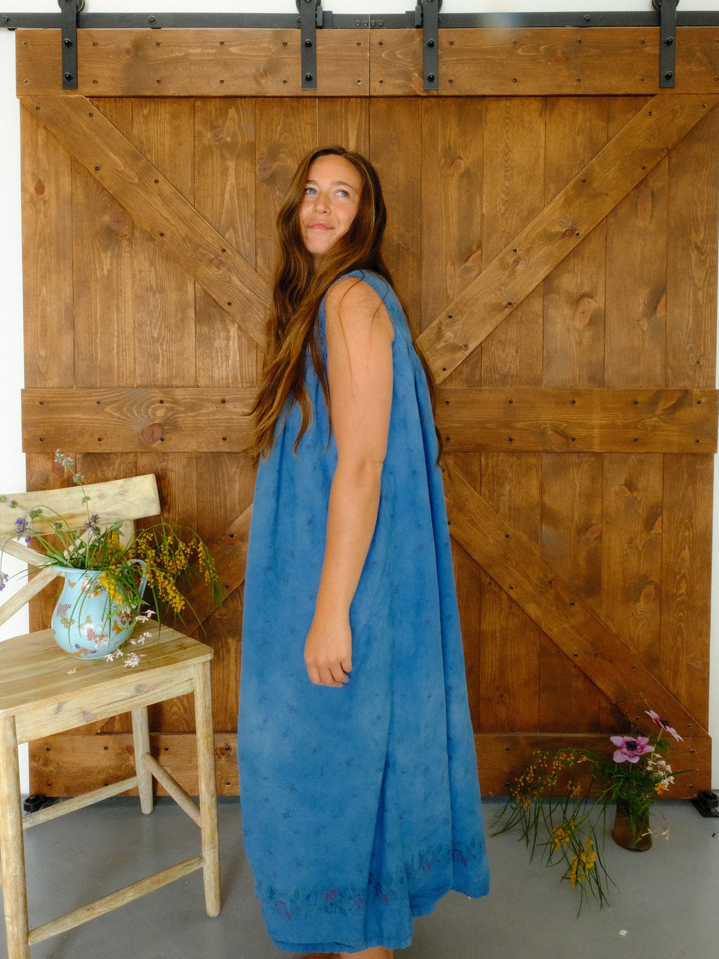 Indigo Ditsy Floral Maxi Dress