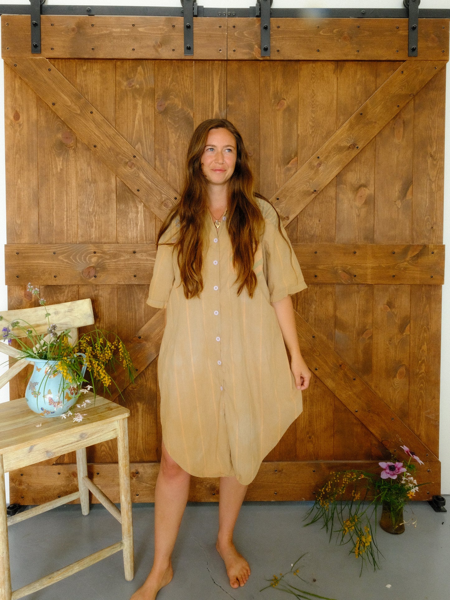 Cutch Embroidered Button Down Dress
